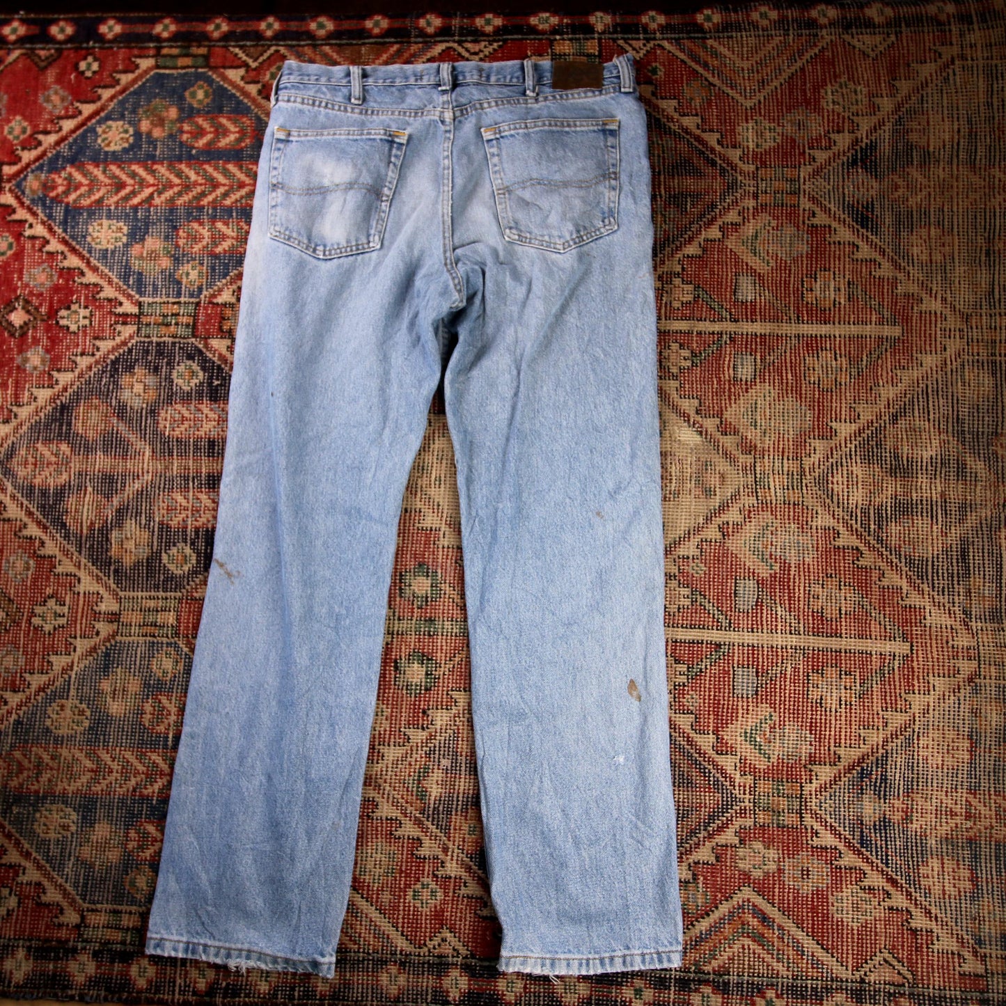 Lee W36 L32 Straight Leg Relaxed Fit Blue Denim Jeans