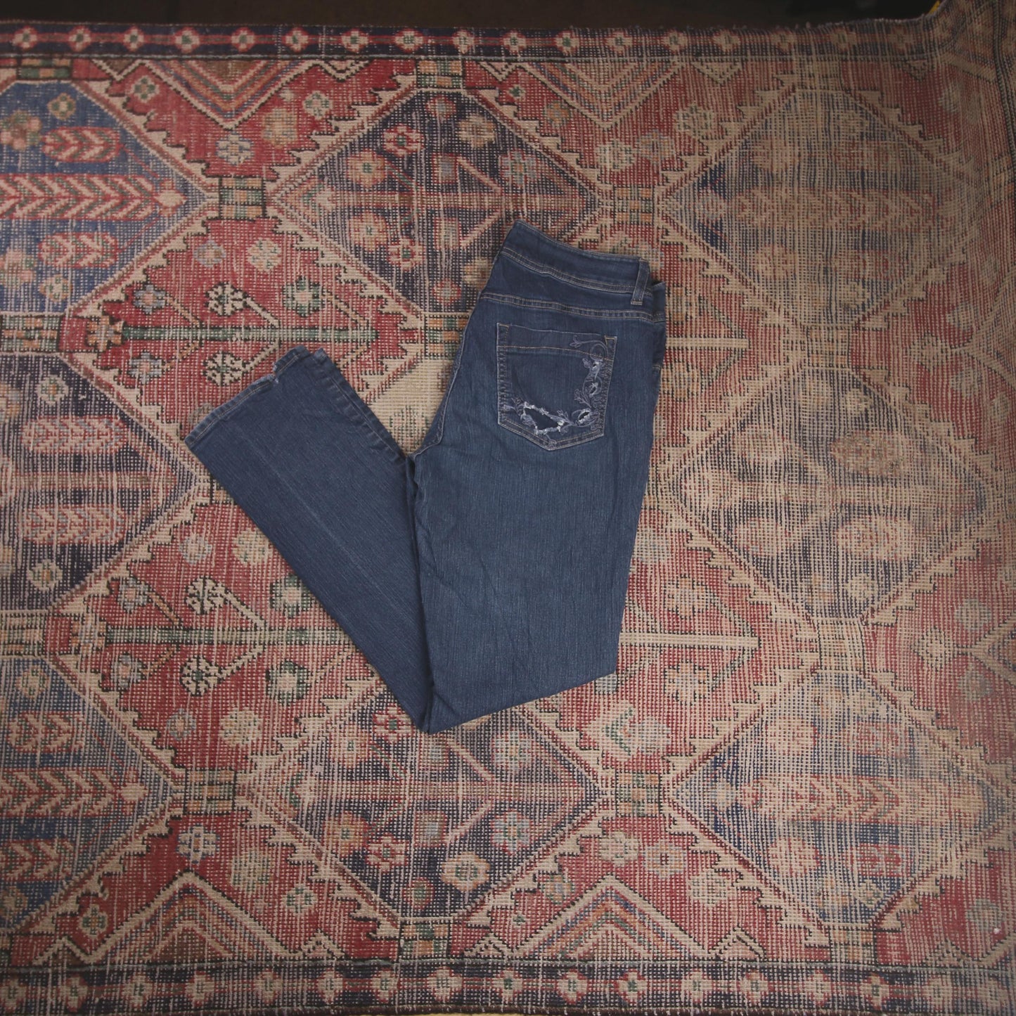 Lee W32 L30 Straight Leg Loose Fit Classic Ripped Style Blue Denim Jeans