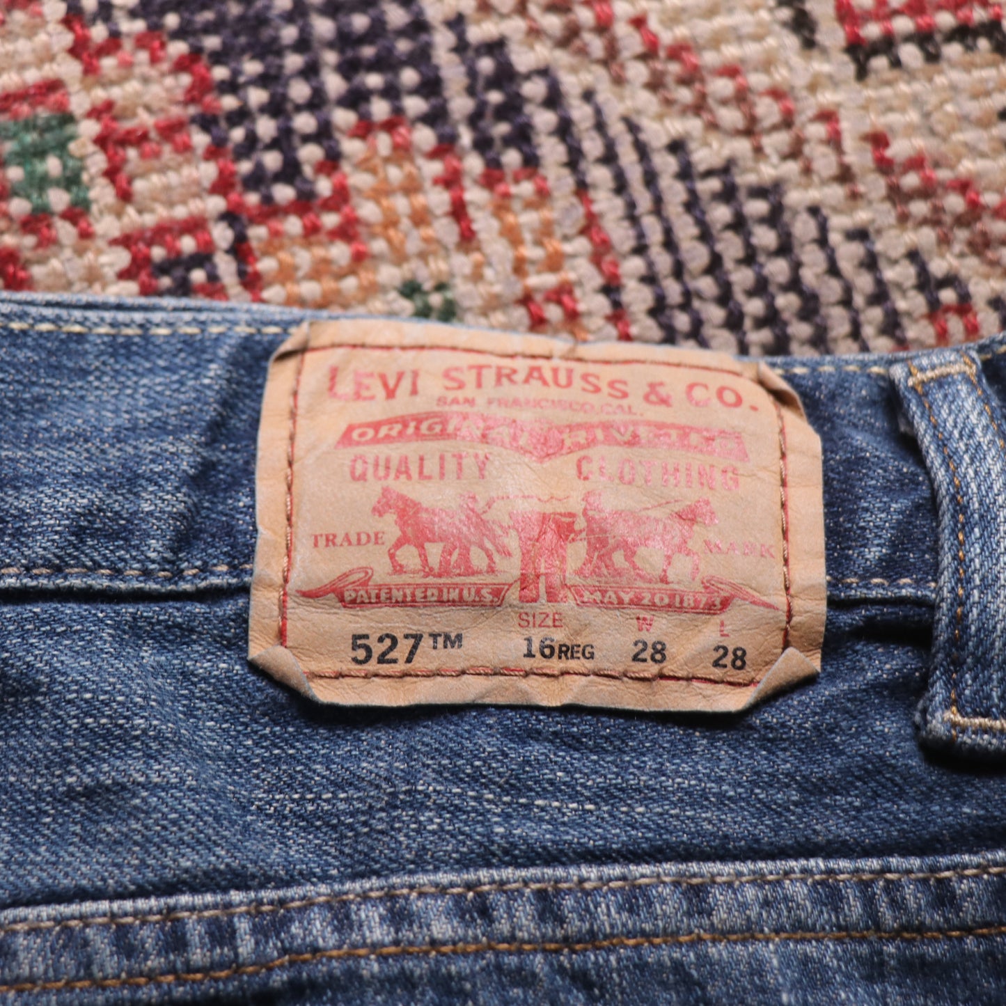 Levi's 527 Red Tab W26 L28 Bootcut Blue Denim Jeans