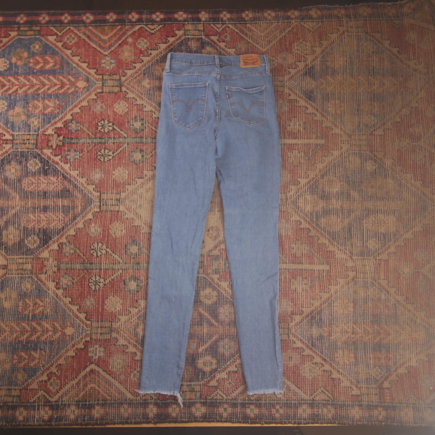 Levi's W26 L29 Skinny Classic Ripped Style Blue Denim Jeans
