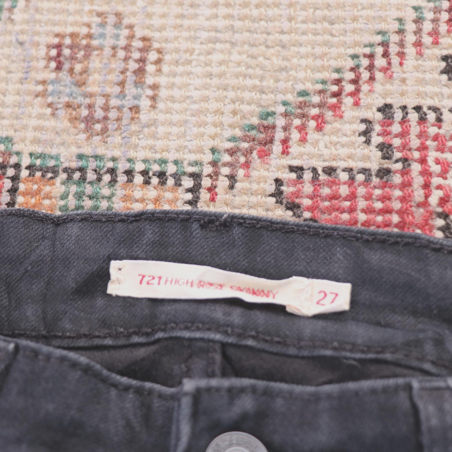 Levi's 721 W26 L27 Skinny Black Denim Jeans