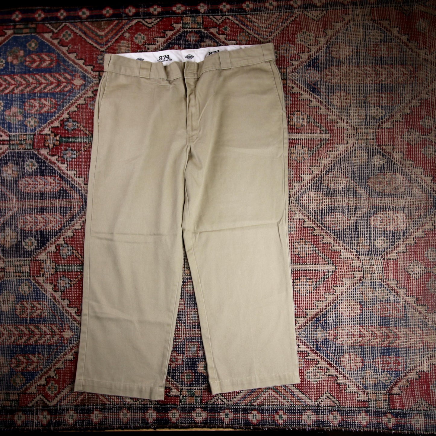 Dickies 874 W38 L25 Straight Leg Beige Cotton Blend Trousers