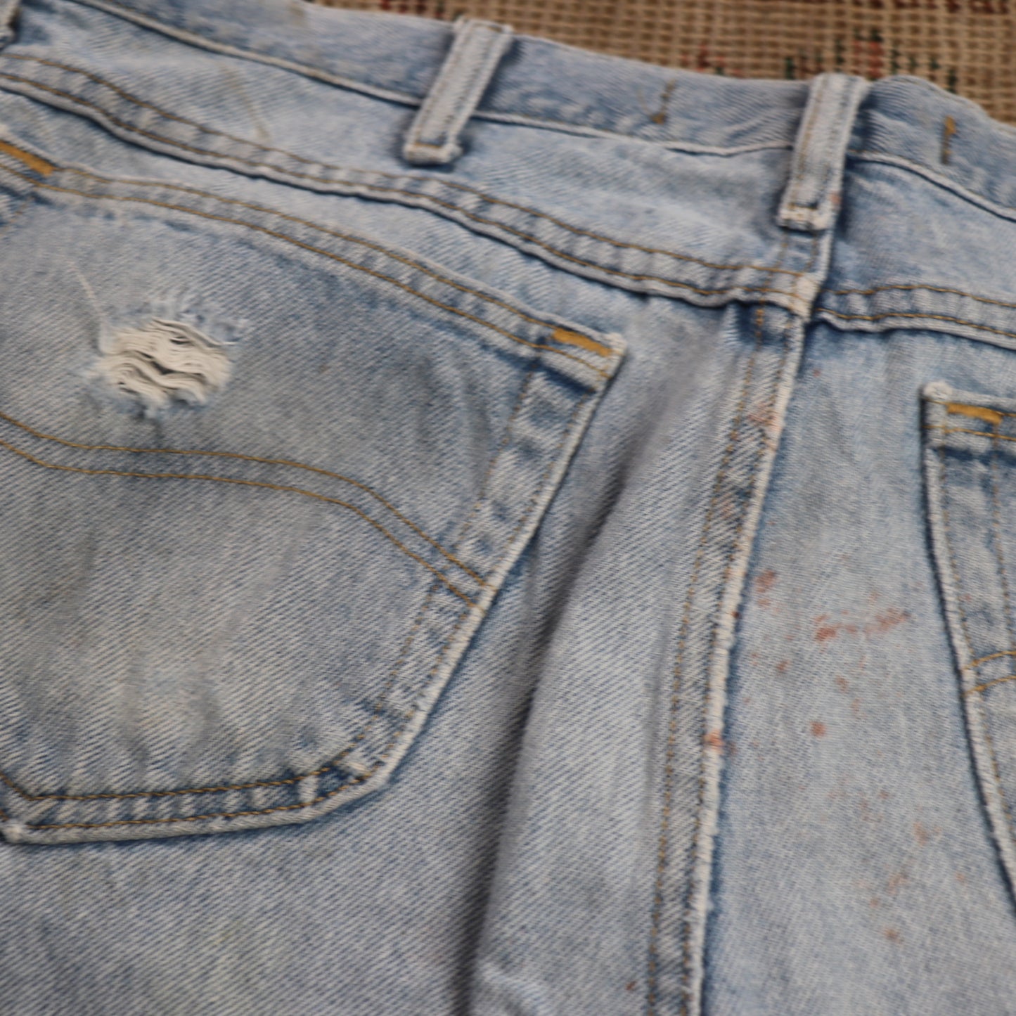 Lee W38 L32 Straight Leg Loose Fit Blue Denim Jeans