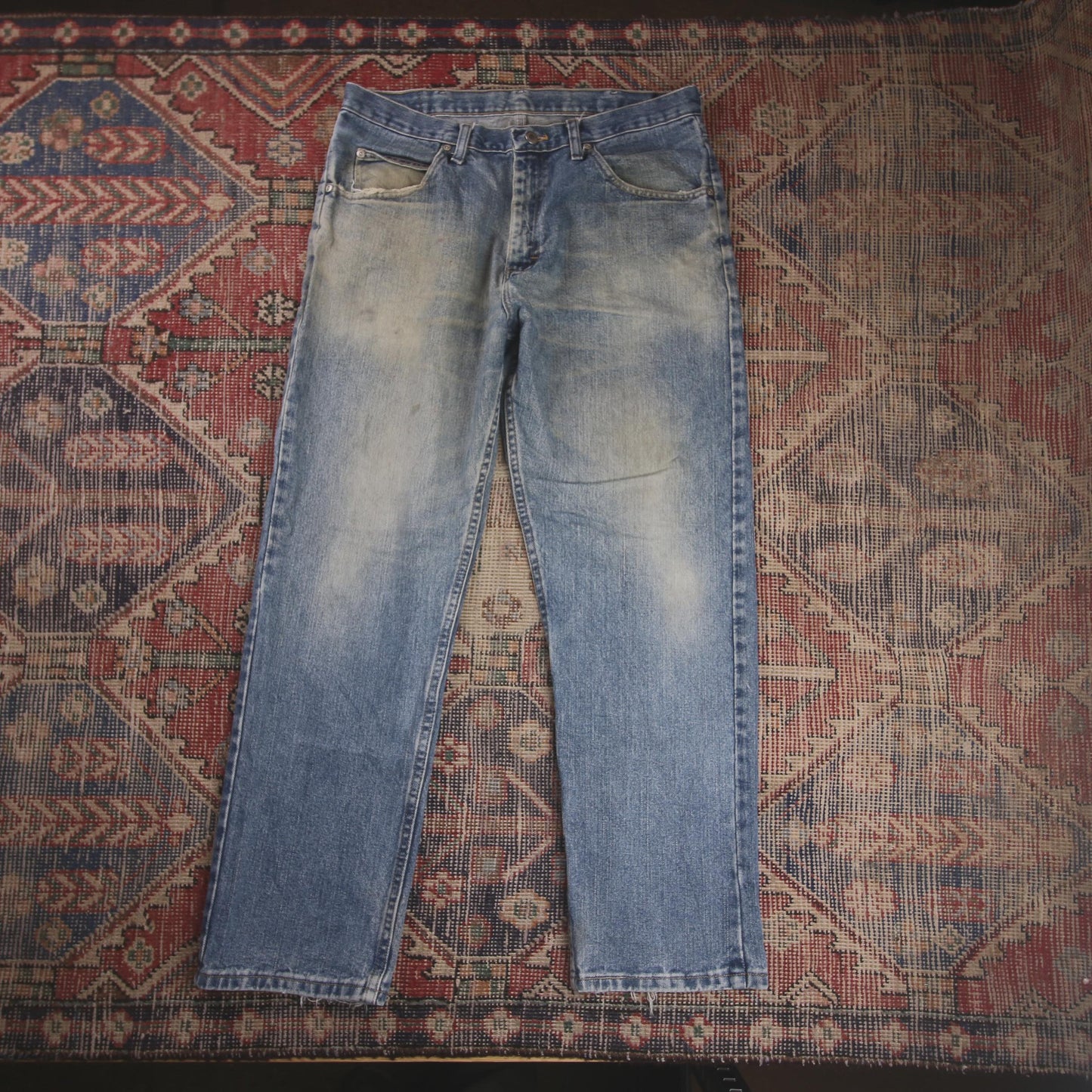 Wrangler W34 L30 Straight Leg Loose Fit Blue Denim Jeans