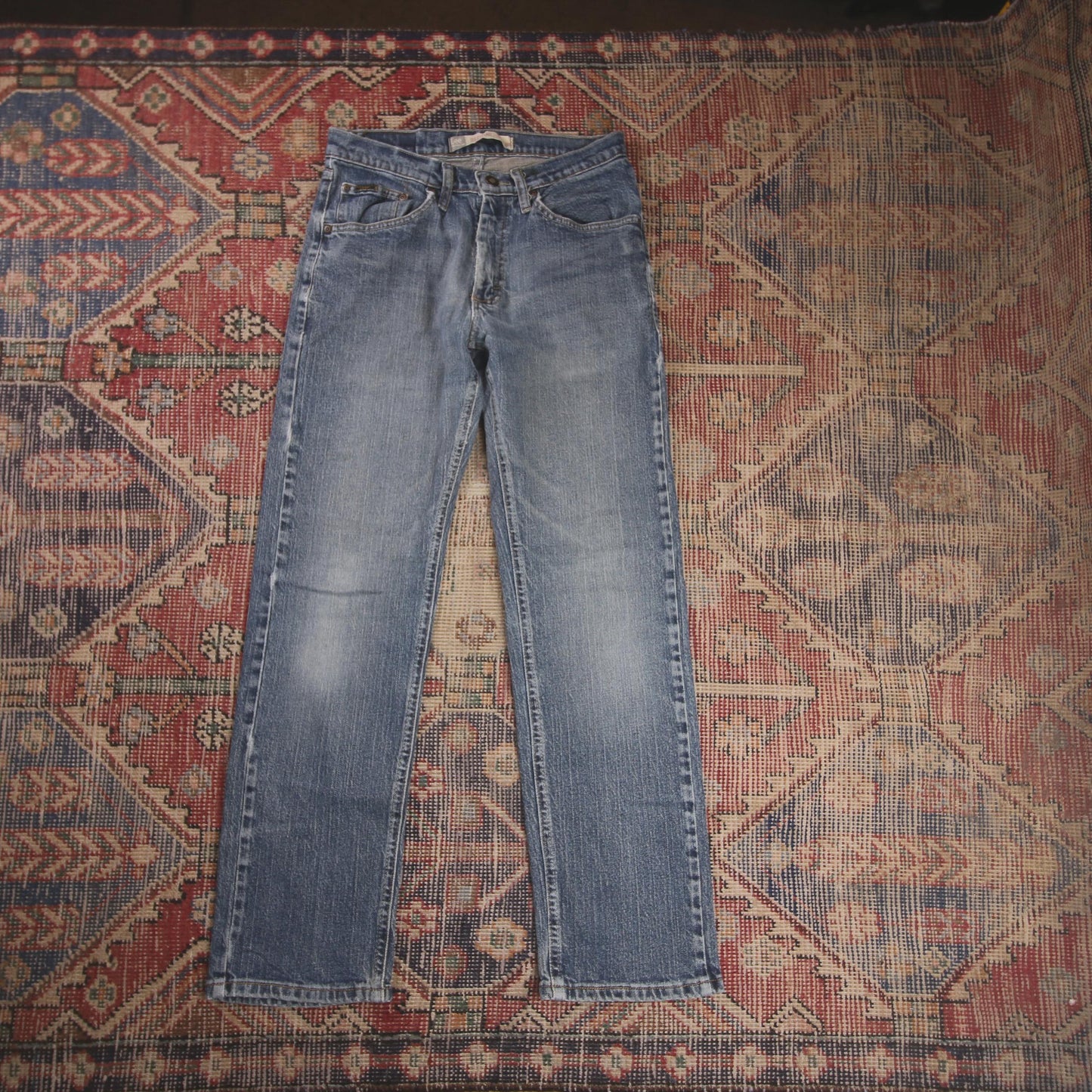 Lee W34 L29 Straight Leg Regular Fit Blue Denim Jeans