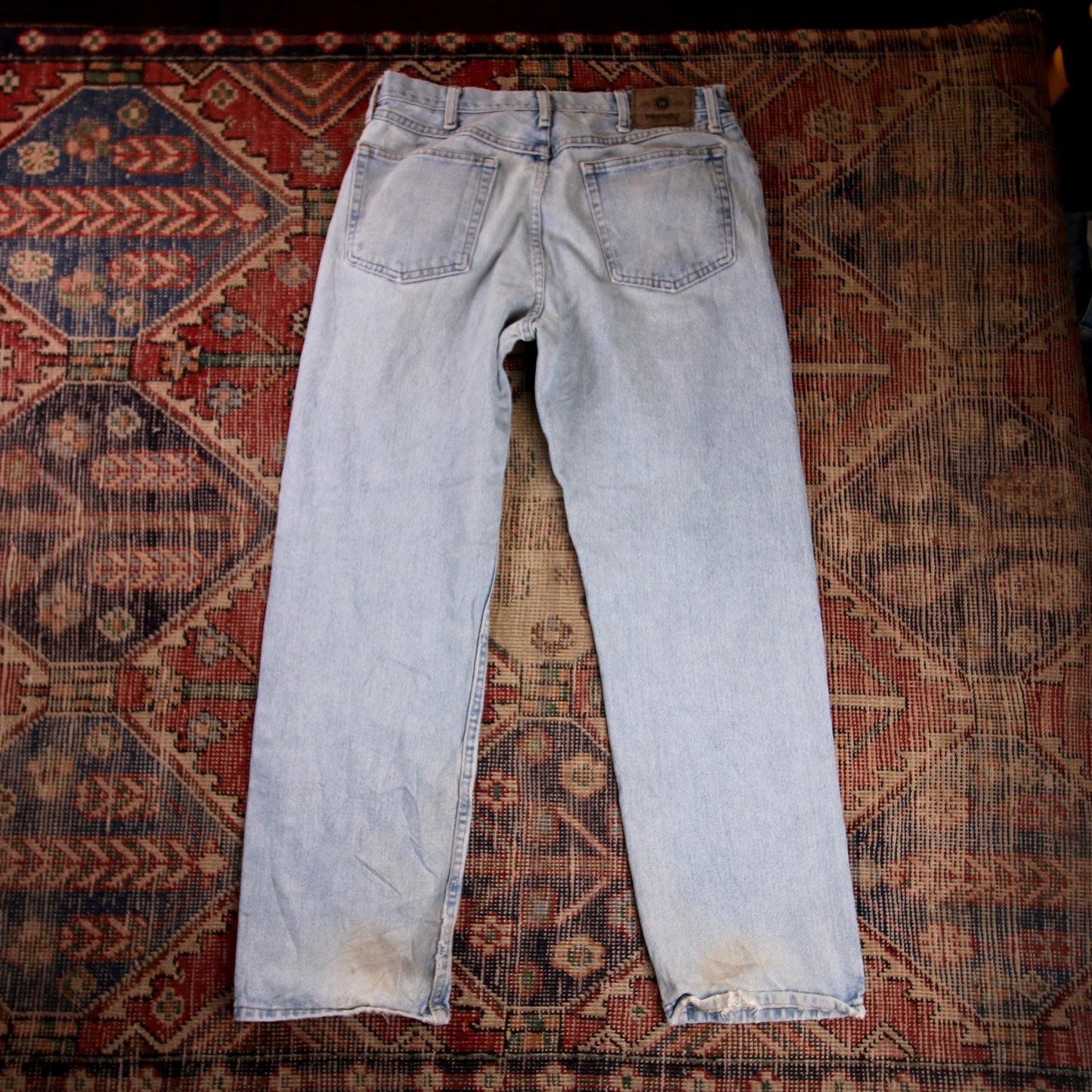Wrangler W34 L30 Straight Leg Relaxed Fit Blue Denim Jeans