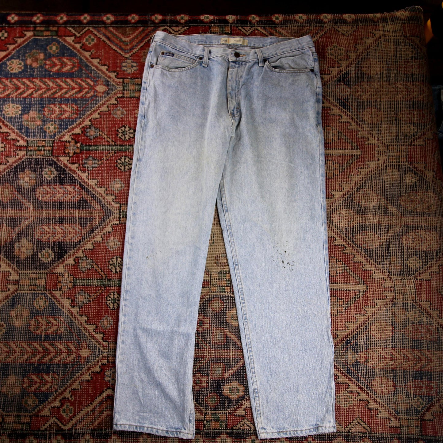 Lee W38 L30 Tapered Leg Loose Fit Blue Denim Jeans