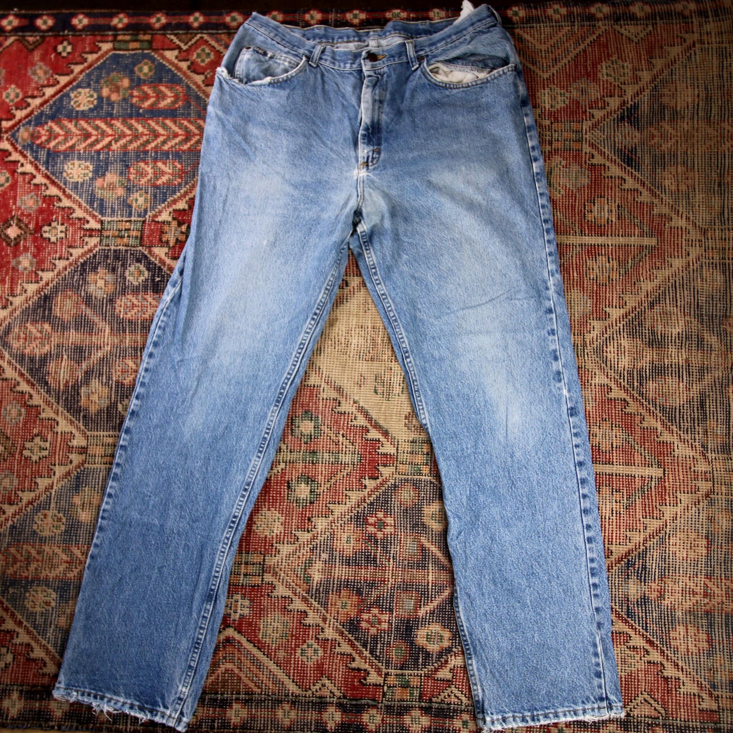 Lee W36 L32 Straight Leg Relaxed Fit Blue Denim Jeans
