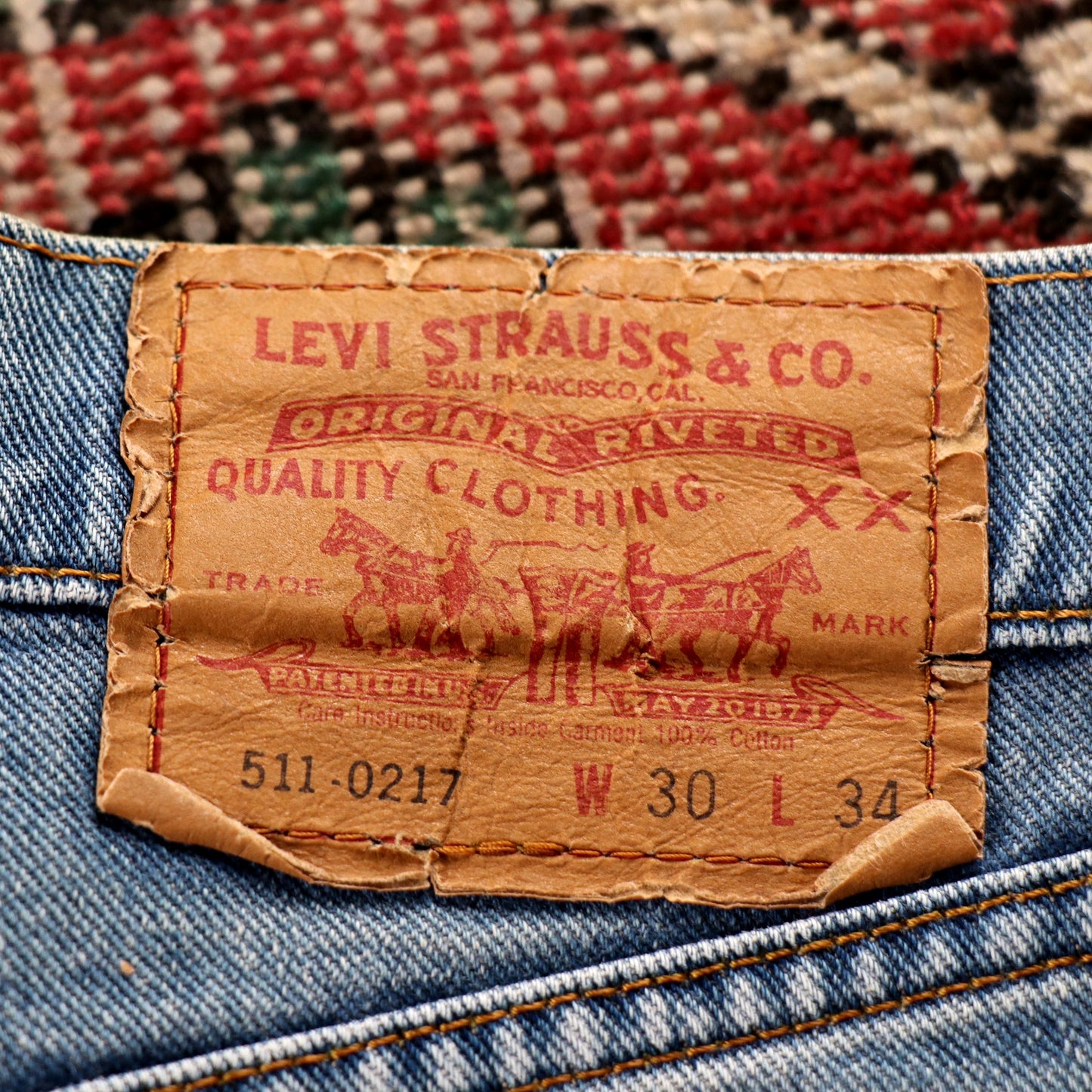 Levi's 511 Red Tab W28 L30 Slim Fit Blue Denim Jeans