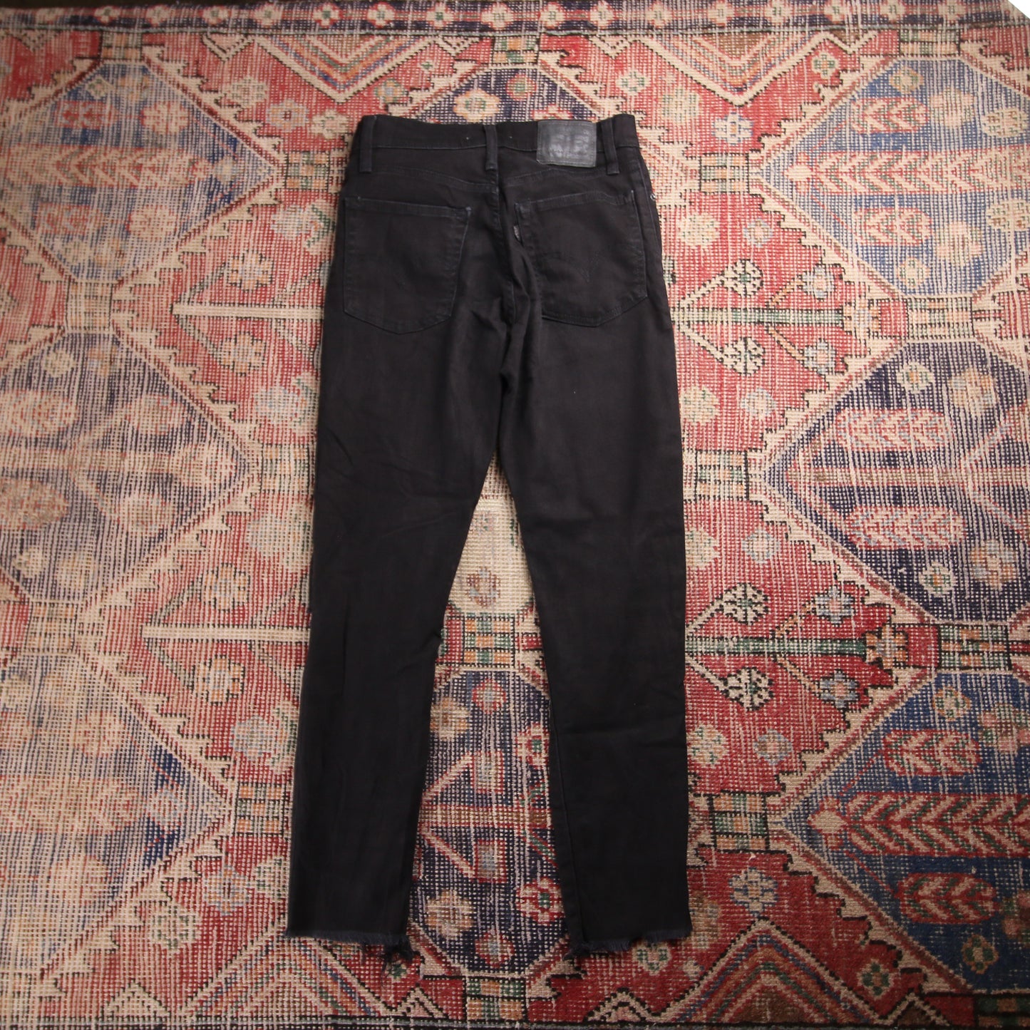 Levi's W26 L25 Skinny Classic Ripped Style Black Denim Jeans