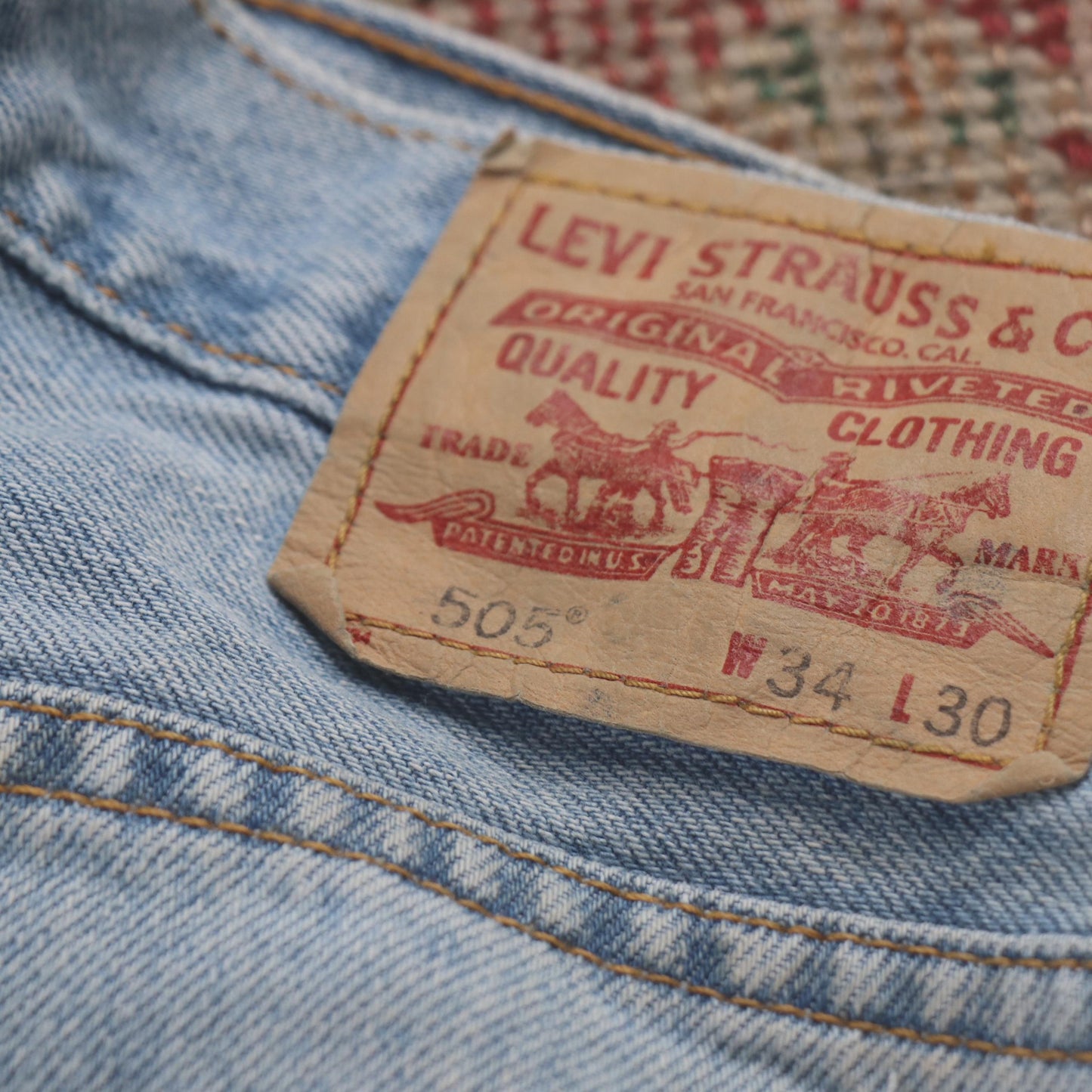 Levi's 505 W34 L28 Straight Leg Regular Fit Blue Denim Jeans