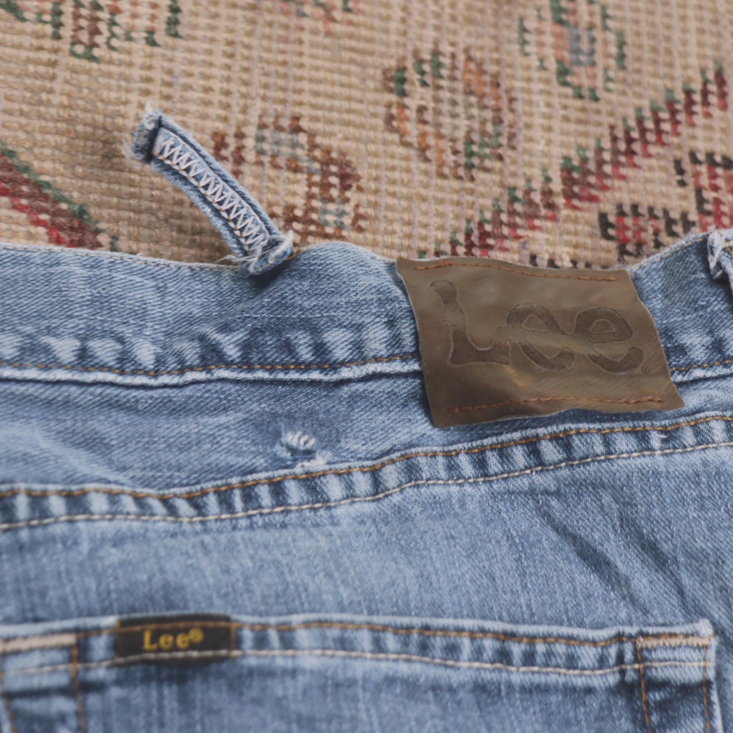 Lee W42 L29 Straight Leg Relaxed Fit Blue Denim Jeans