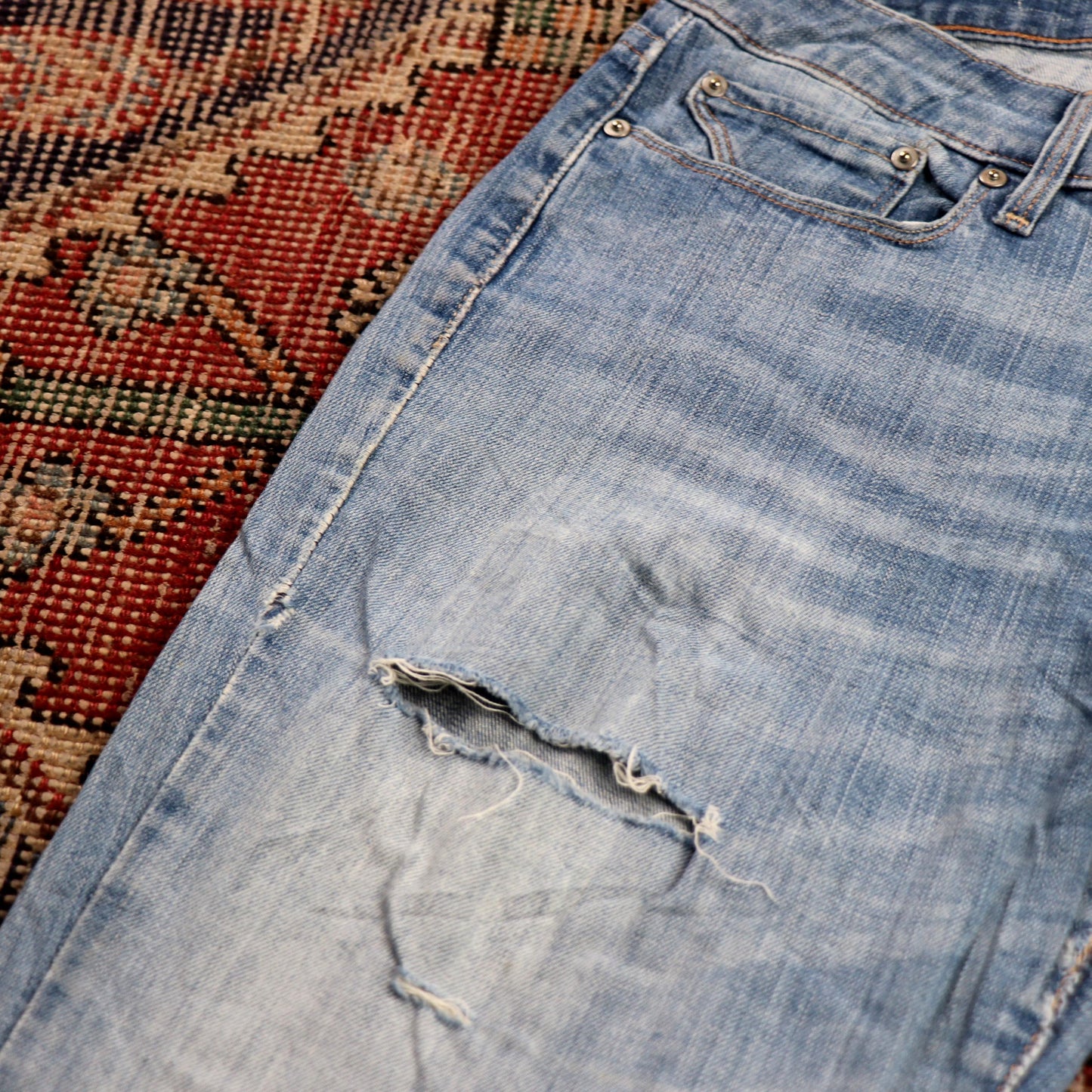 Levi's W30 L34 Skinny Classic Ripped Style Blue Denim Jeans