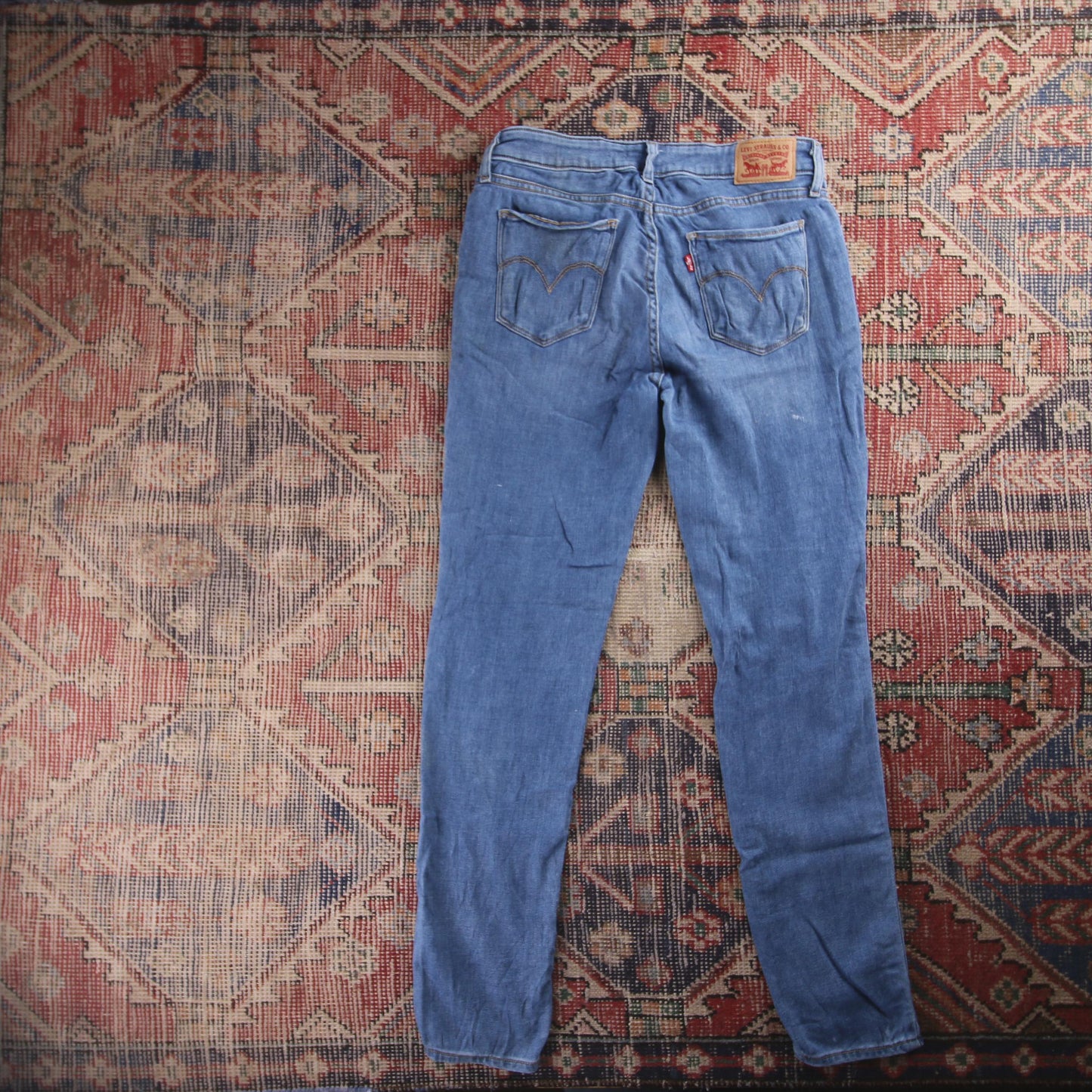 Levi's 711 Red Tab W30 L30 Skinny Blue Denim Jeans