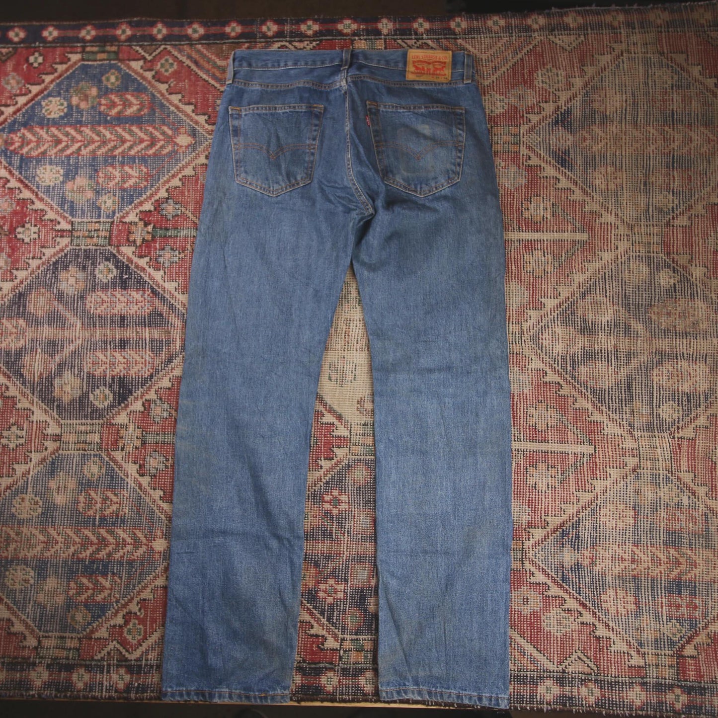 Levi's 505 W36 L33 Straight Leg Regular Fit Blue Denim Jeans