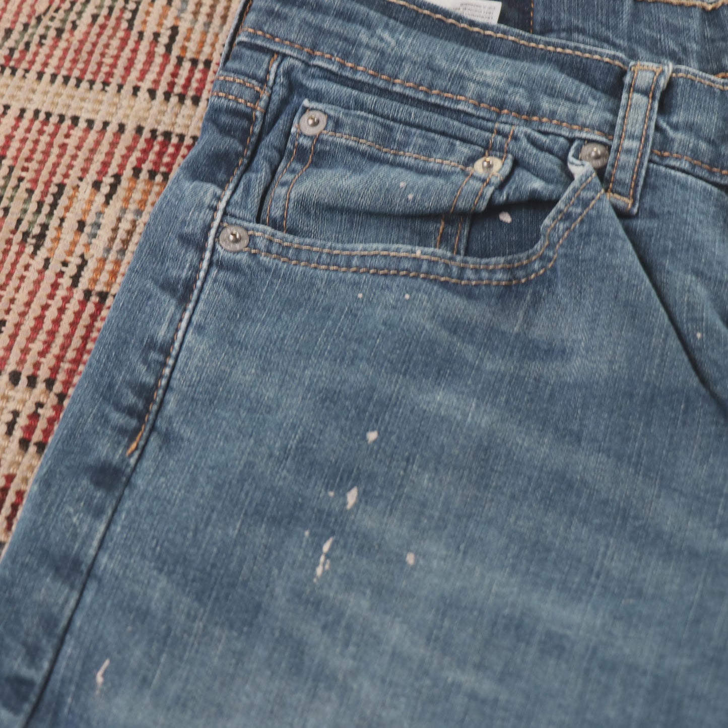 Levi's 505 Red Tab W28 L30 Straight Leg Regular Fit Blue Denim Jeans