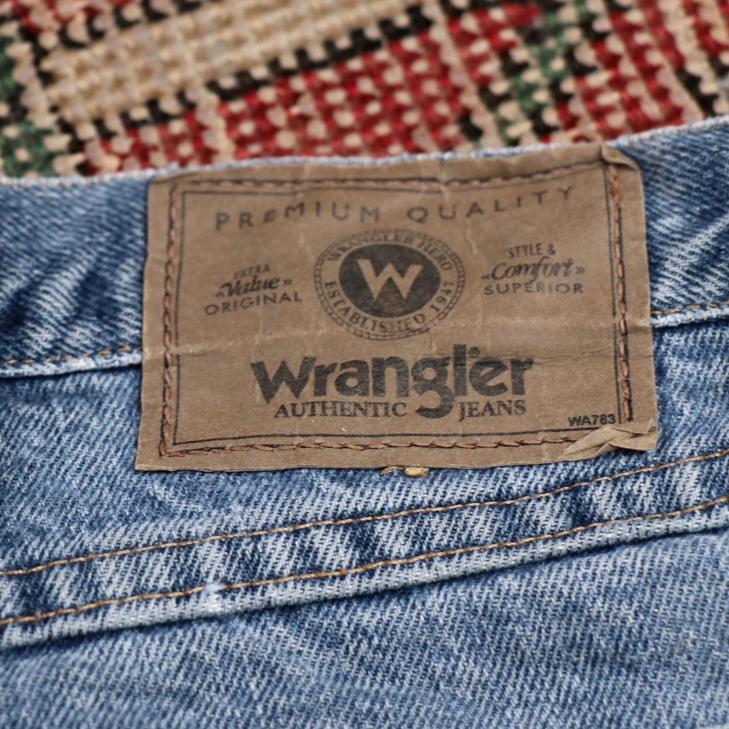 Wrangler W40 L31 Straight Leg Blue Denim Jeans