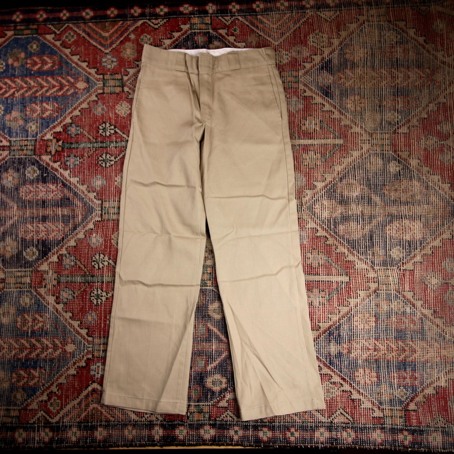Dickies W28 L28 Straight Leg Beige Cotton Blend Trousers