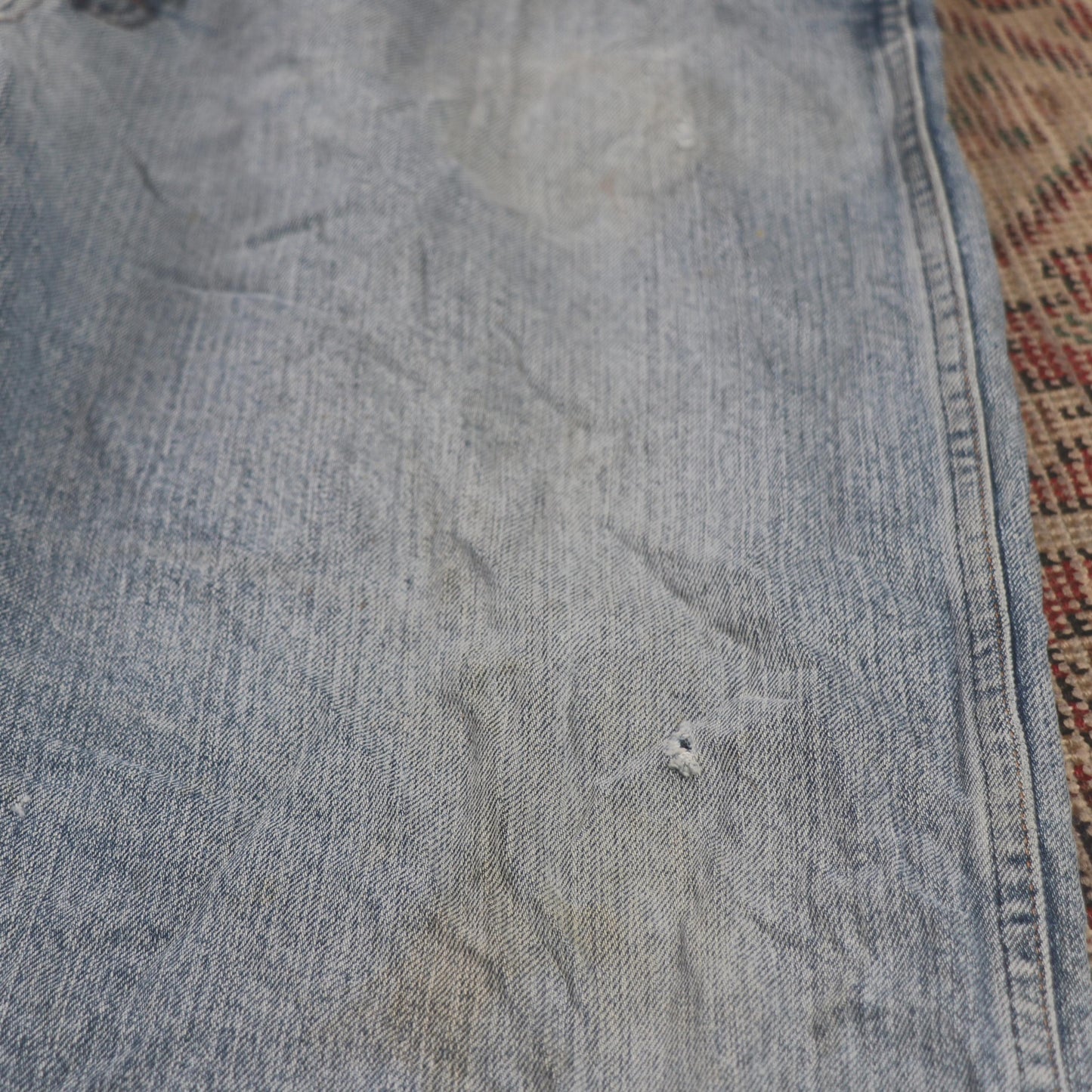 Wrangler W38 L33 Straight Leg Relaxed Fit Blue Denim Jeans
