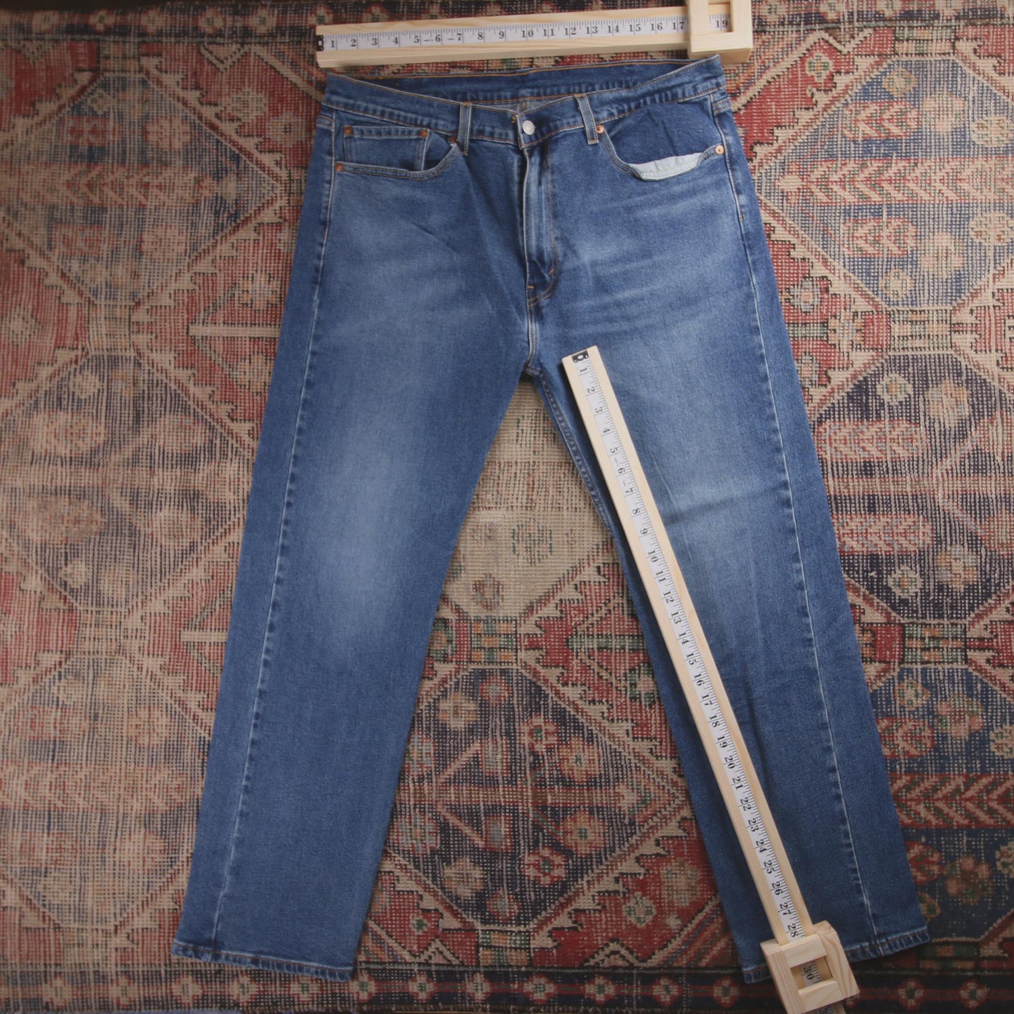Levi's 505 Red Tab W38 L30 Straight Leg Regular Fit Blue Denim Jeans