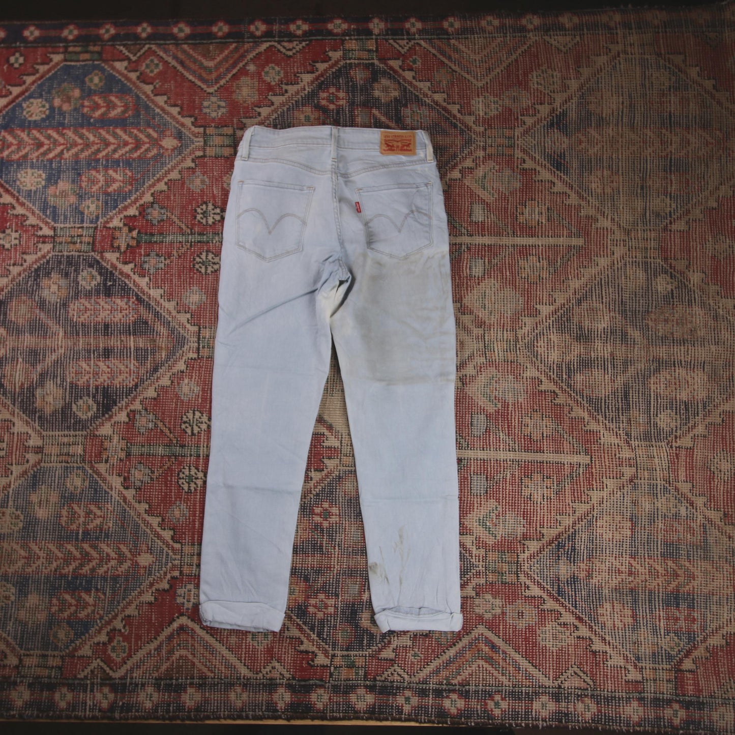 Levi's W26 L24 Skinny Classic Ripped Style Blue Denim Jeans