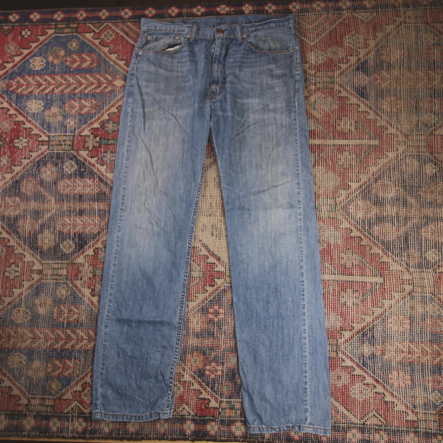 Levi's W36 L33 Straight Leg Blue Denim Jeans