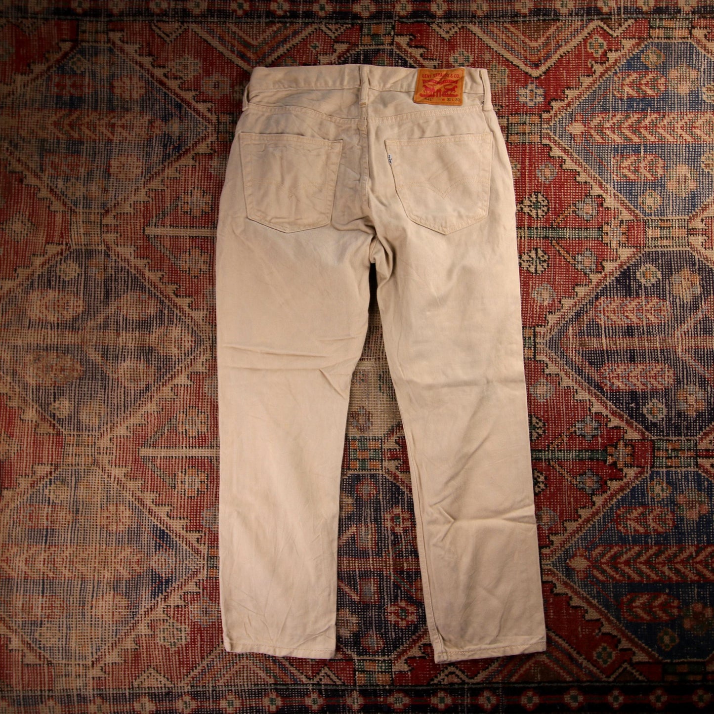 Levi's 541 W30 L27 Tapered Leg Beige Denim Jeans