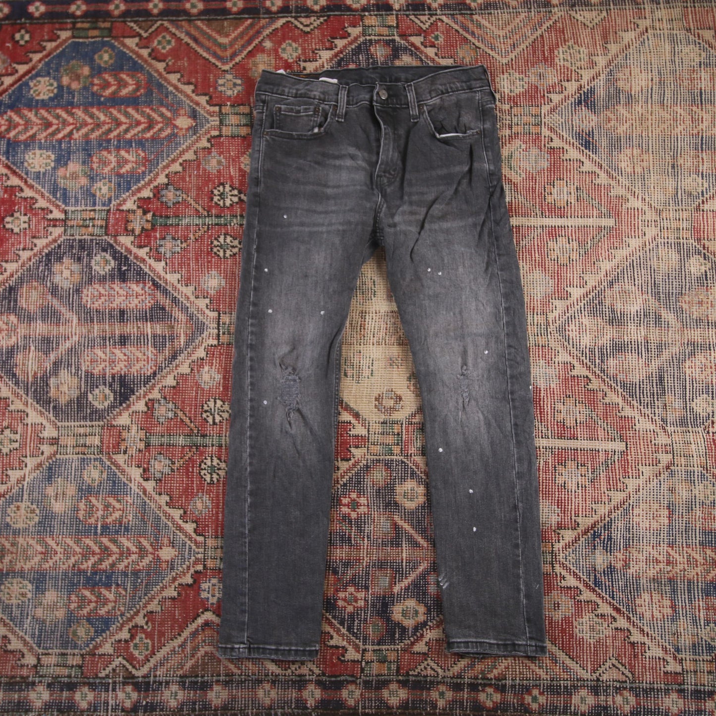 Levi's 510 W32 L27 Skinny Distressed Style Black Denim Jeans