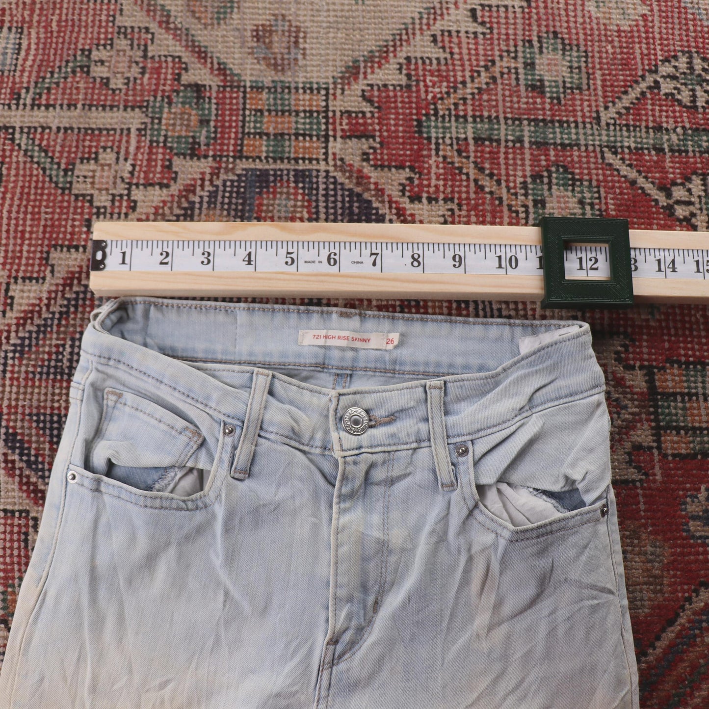 Levi's 721 Red Tab W24 L29 Skinny Blue Denim Jeans