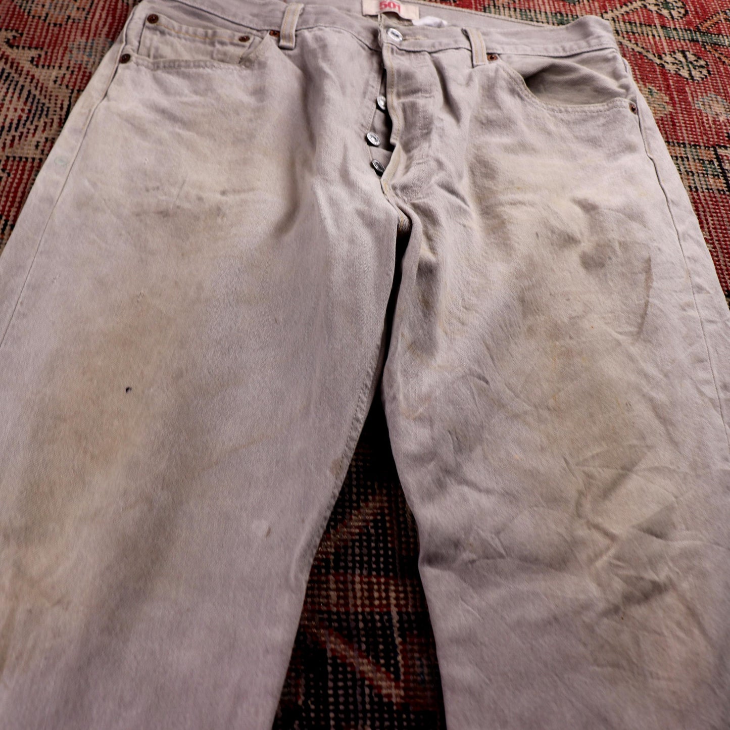 Levi's 501 W32 L28 Original Fit Beige Denim Jeans