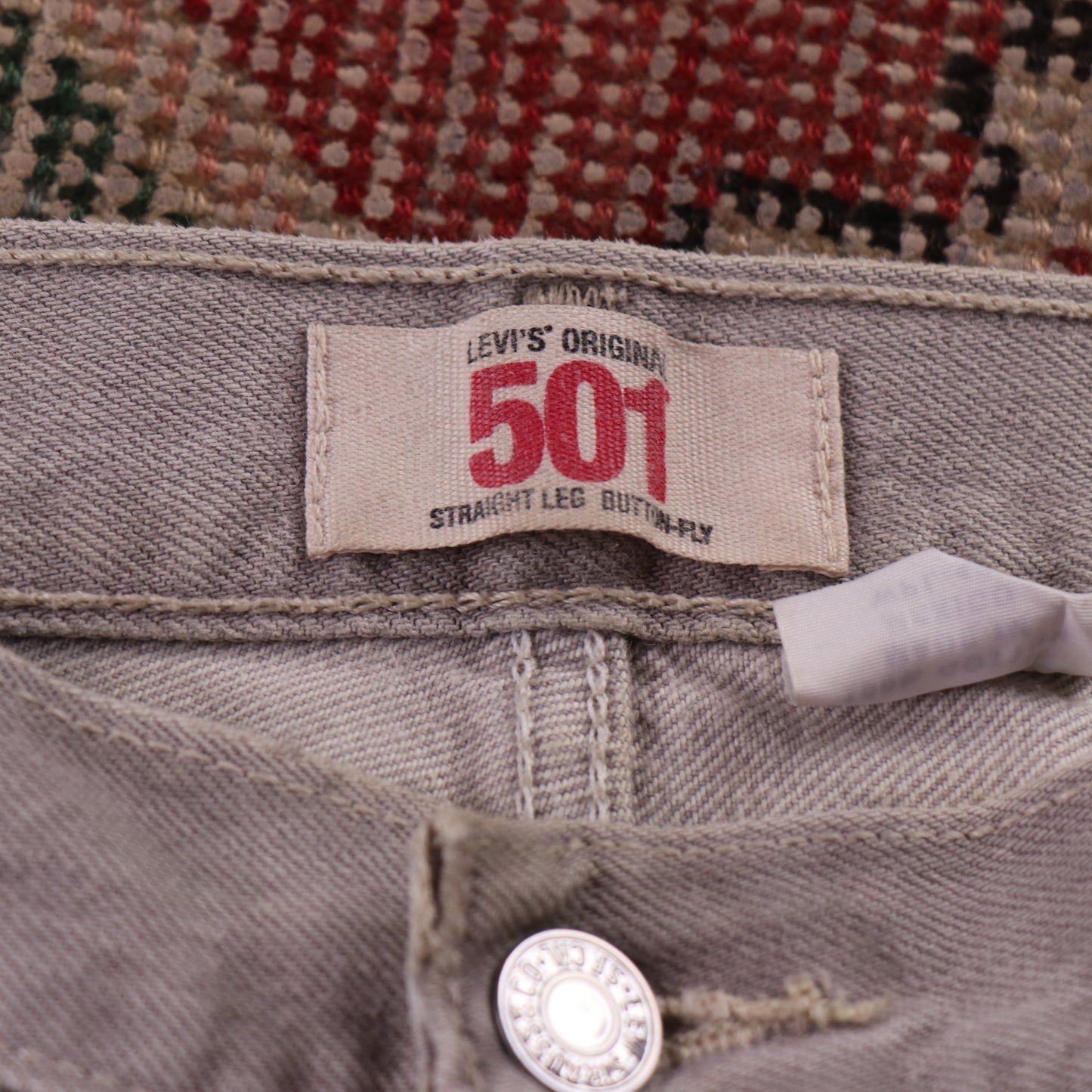 Levi's 501 W32 L28 Original Fit Beige Denim Jeans