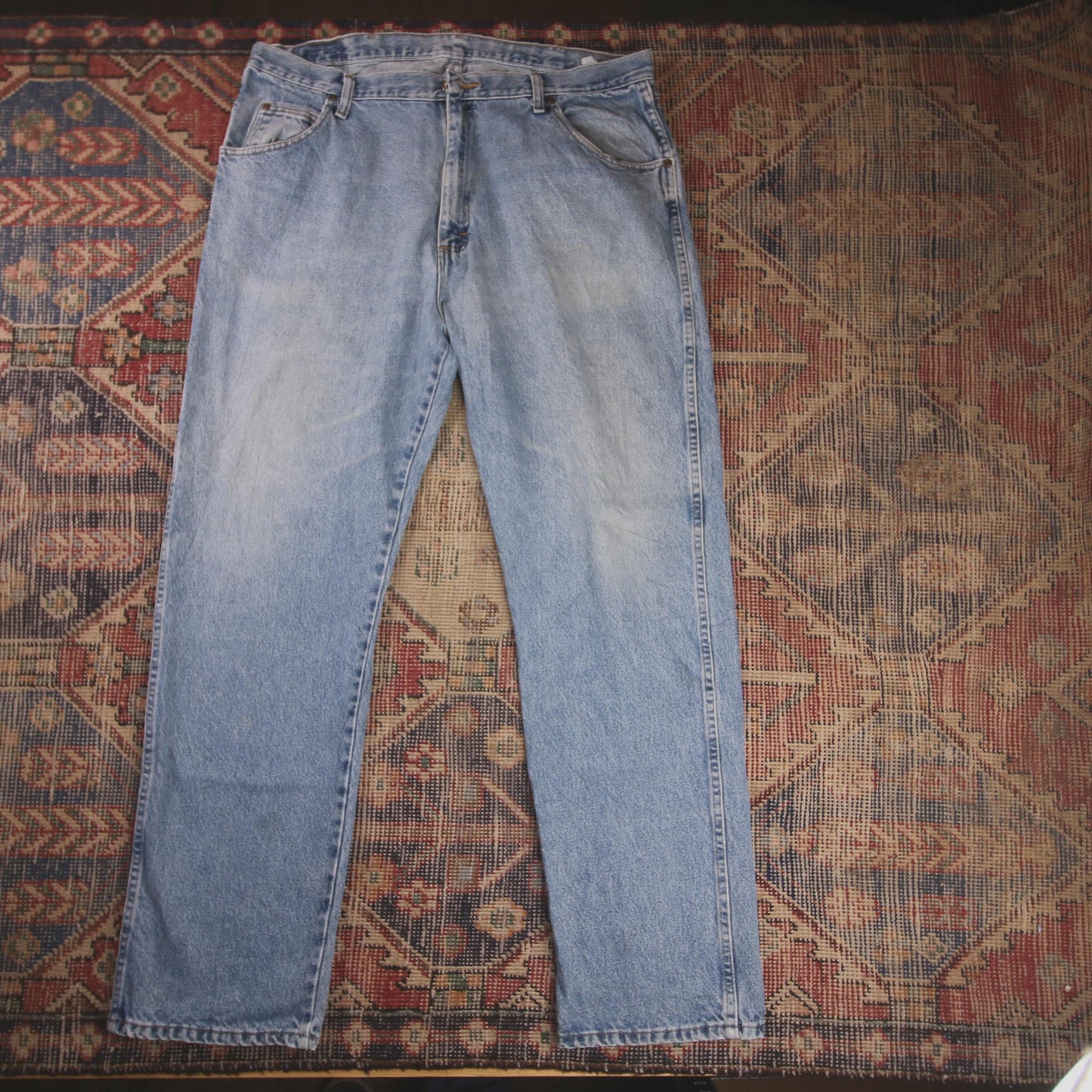 Wrangler W38 L31 Straight Leg Blue Denim Jeans