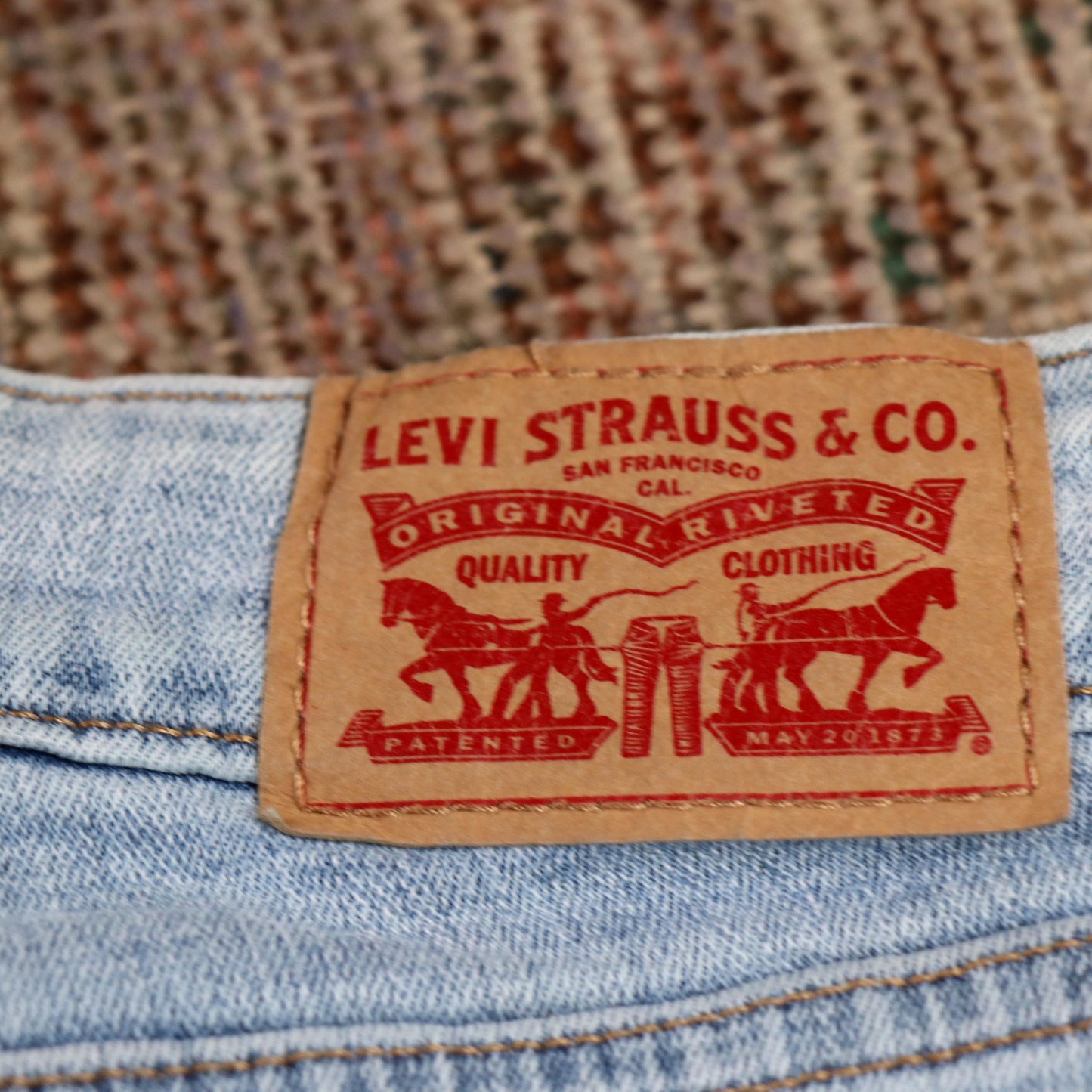 Levi's 535 W2 L29 Skinny Classic Ripped Style Blue Denim Jeans