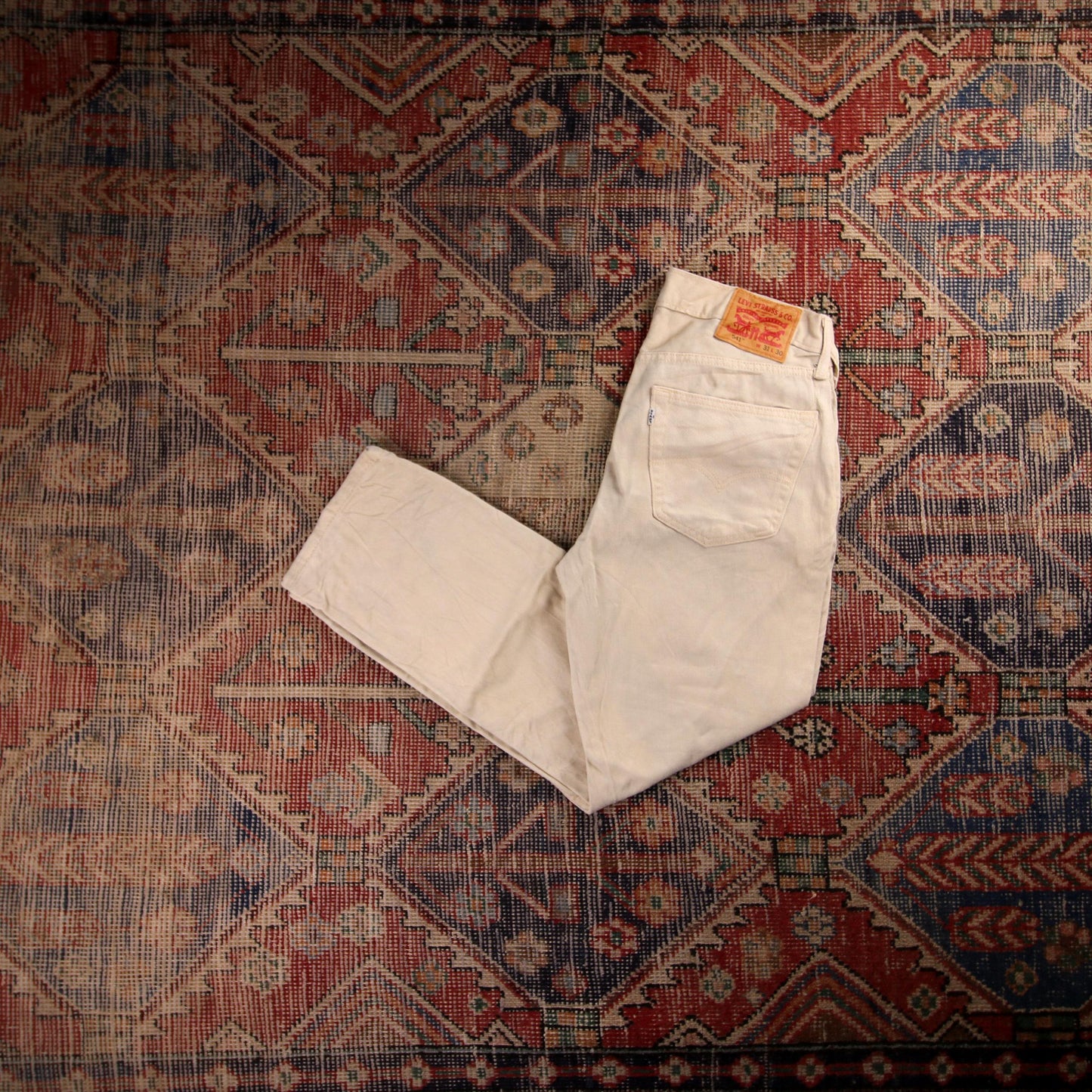 Levi's 541 W30 L27 Tapered Leg Beige Denim Jeans