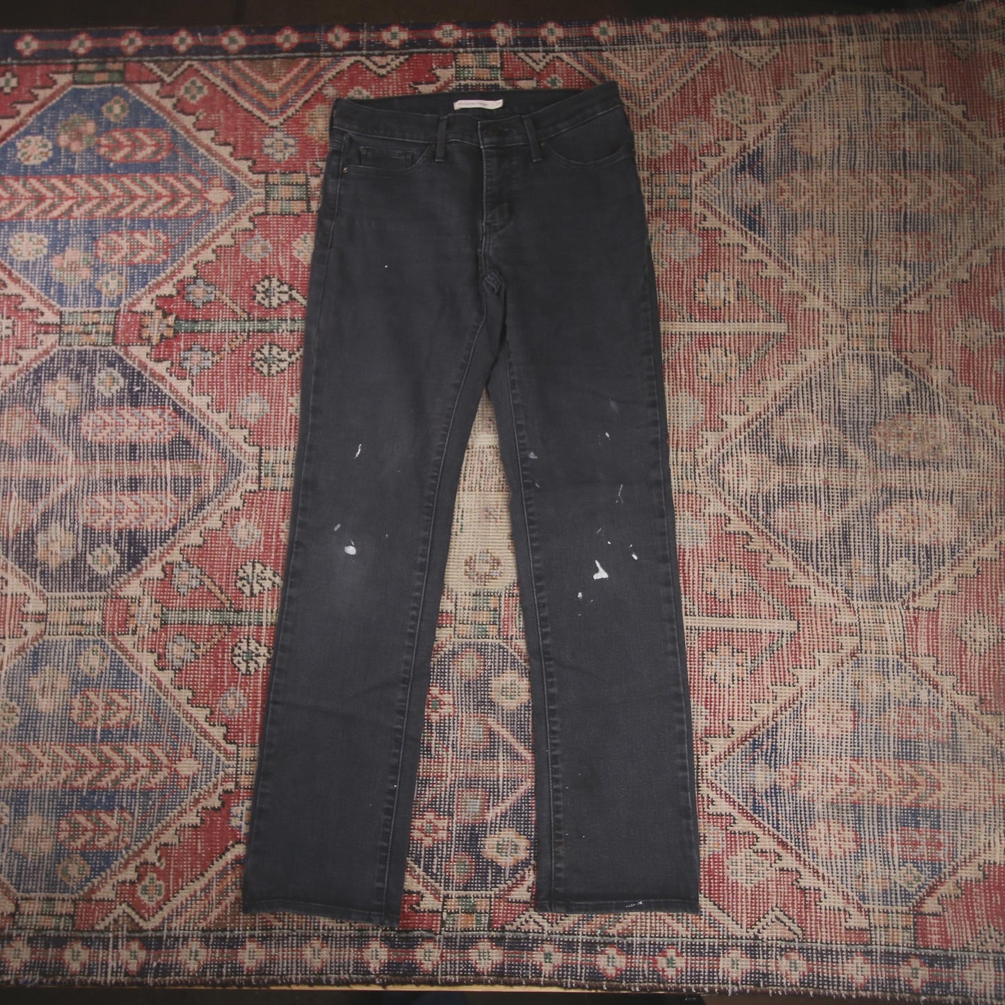 Levi's 314 W30 L29 Straight Leg Black Denim Jeans