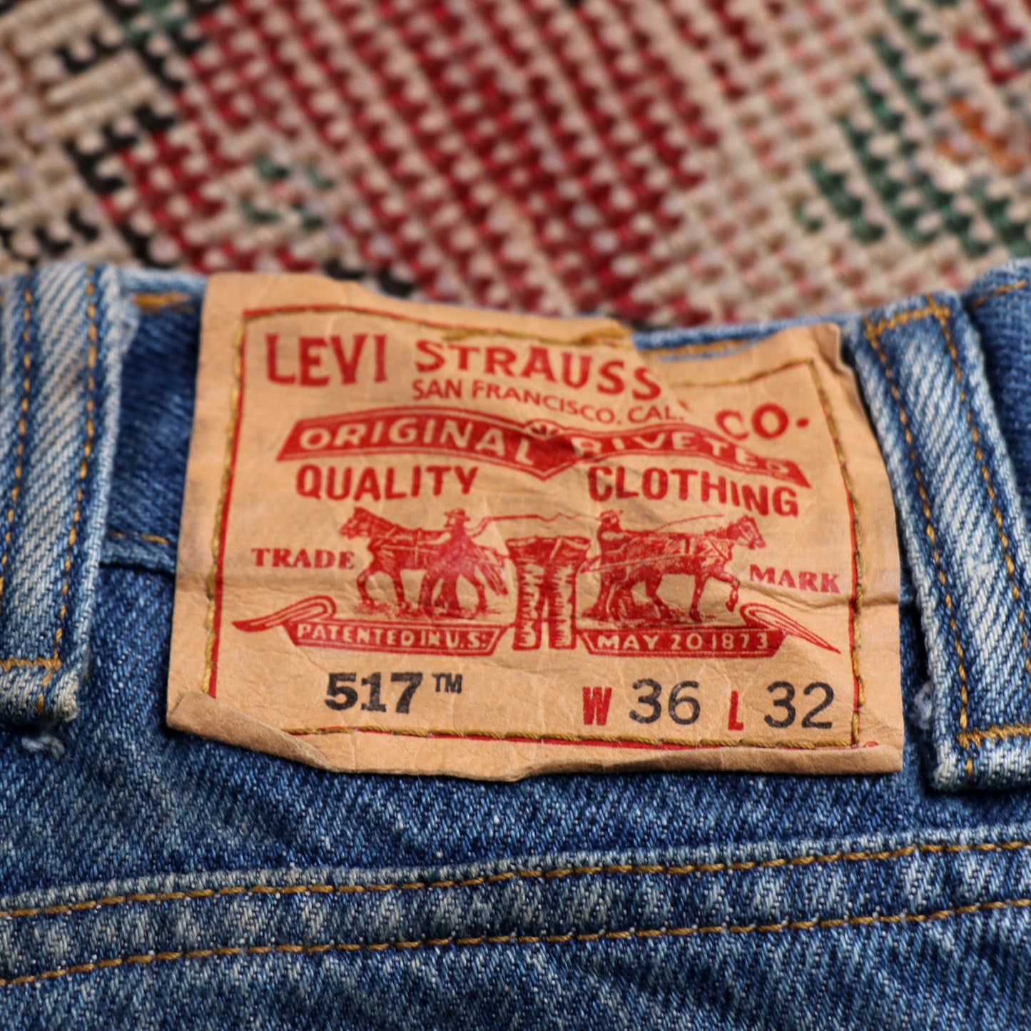 Levi's 517 W38 L33 Bootcut Slim Fit Blue Denim Jeans