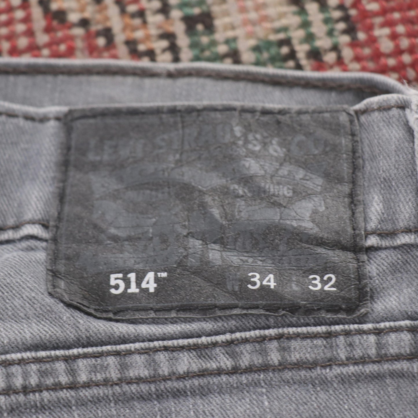 Levi's 514 W34 L30 Straight Leg Grey Denim Jeans