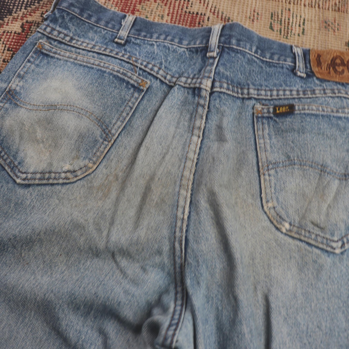 Lee W34 L34 Straight Leg Relaxed Fit Blue Denim Jeans