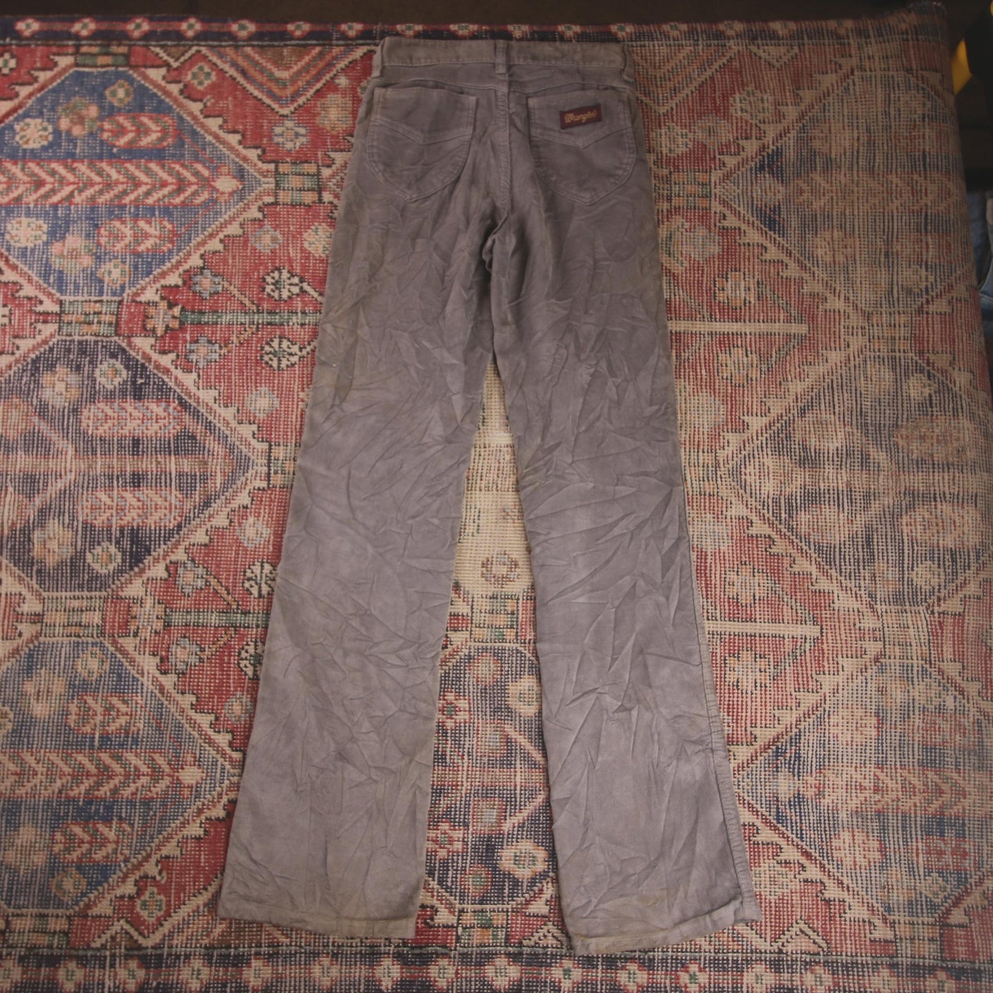 Wrangler W26 L33 Straight Leg Relaxed Fit Grey Cotton Blend Trousers