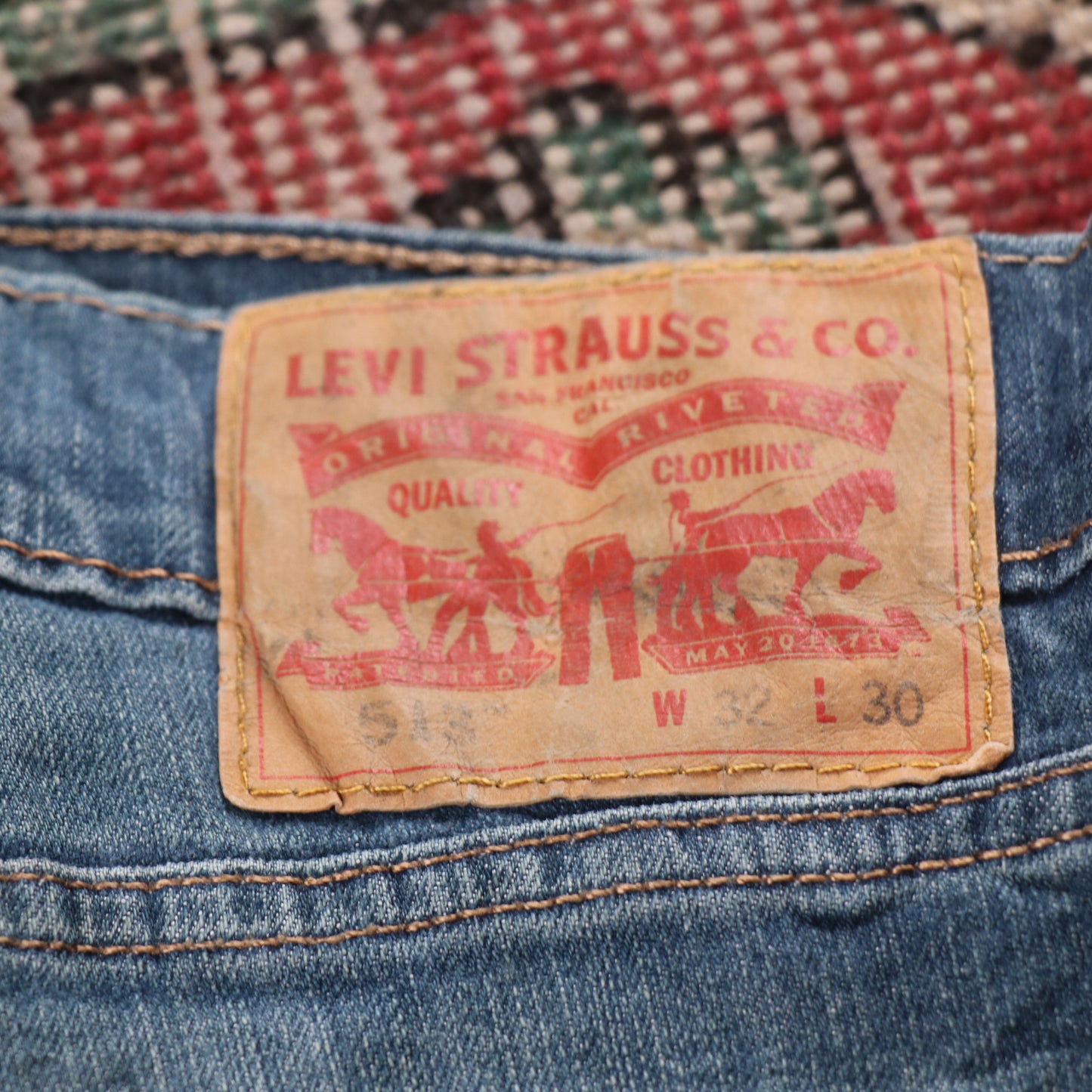 Levi's 511 Red Tab W32 L29 Slim Fit Blue Denim Jeans