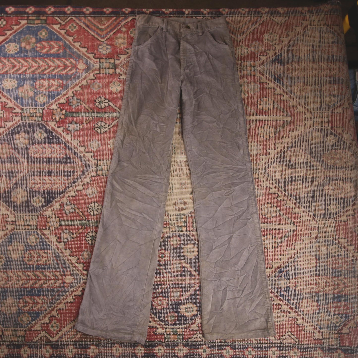 Wrangler W26 L33 Straight Leg Relaxed Fit Grey Cotton Blend Trousers