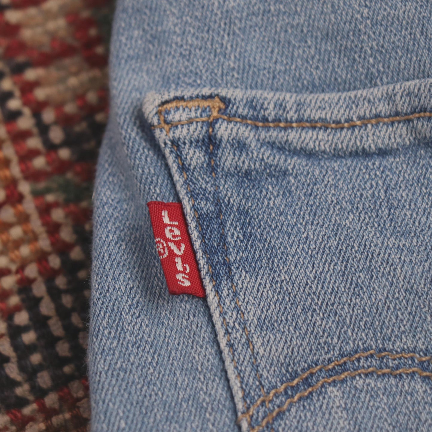 Levi's 721 W26 L27 Skinny Classic Ripped Style Blue Denim Jeans