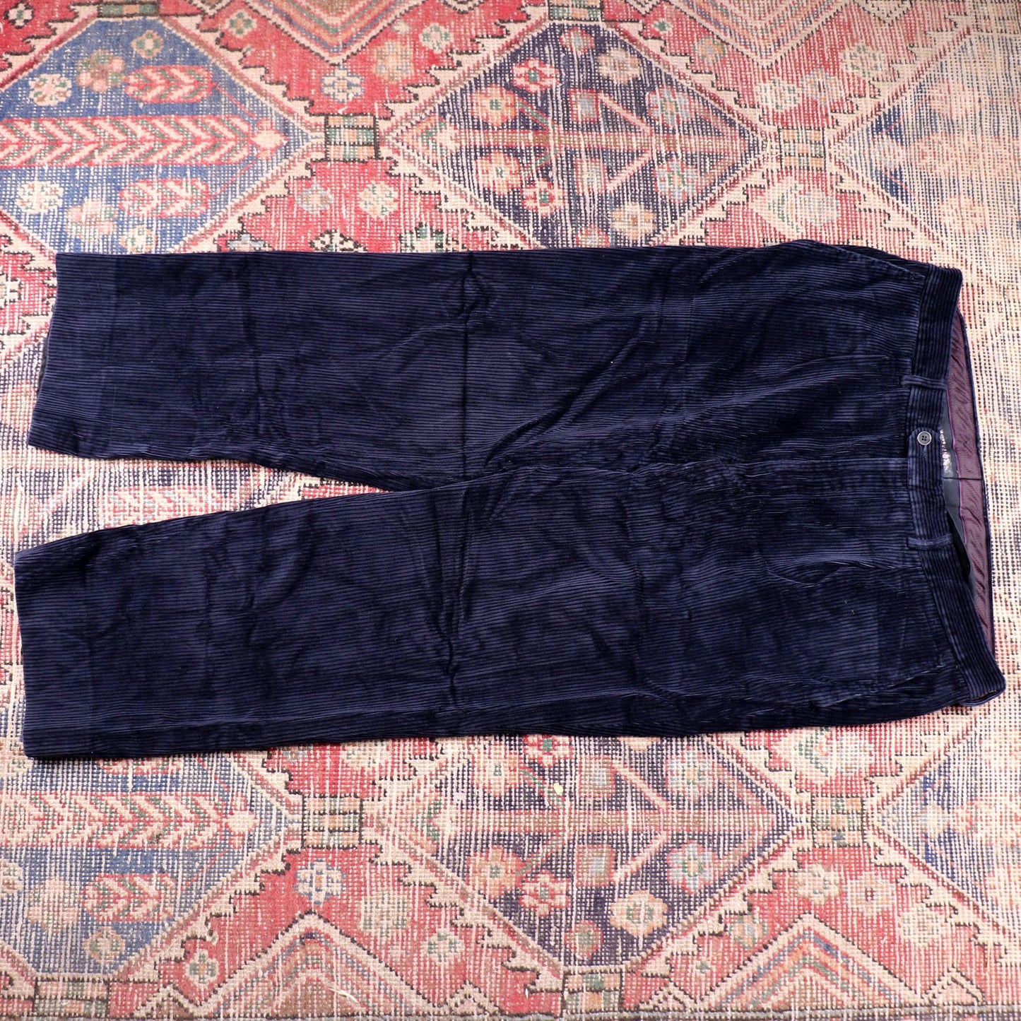 Unbranded W38 L25 Straight Leg Blue Corduroy Trousers