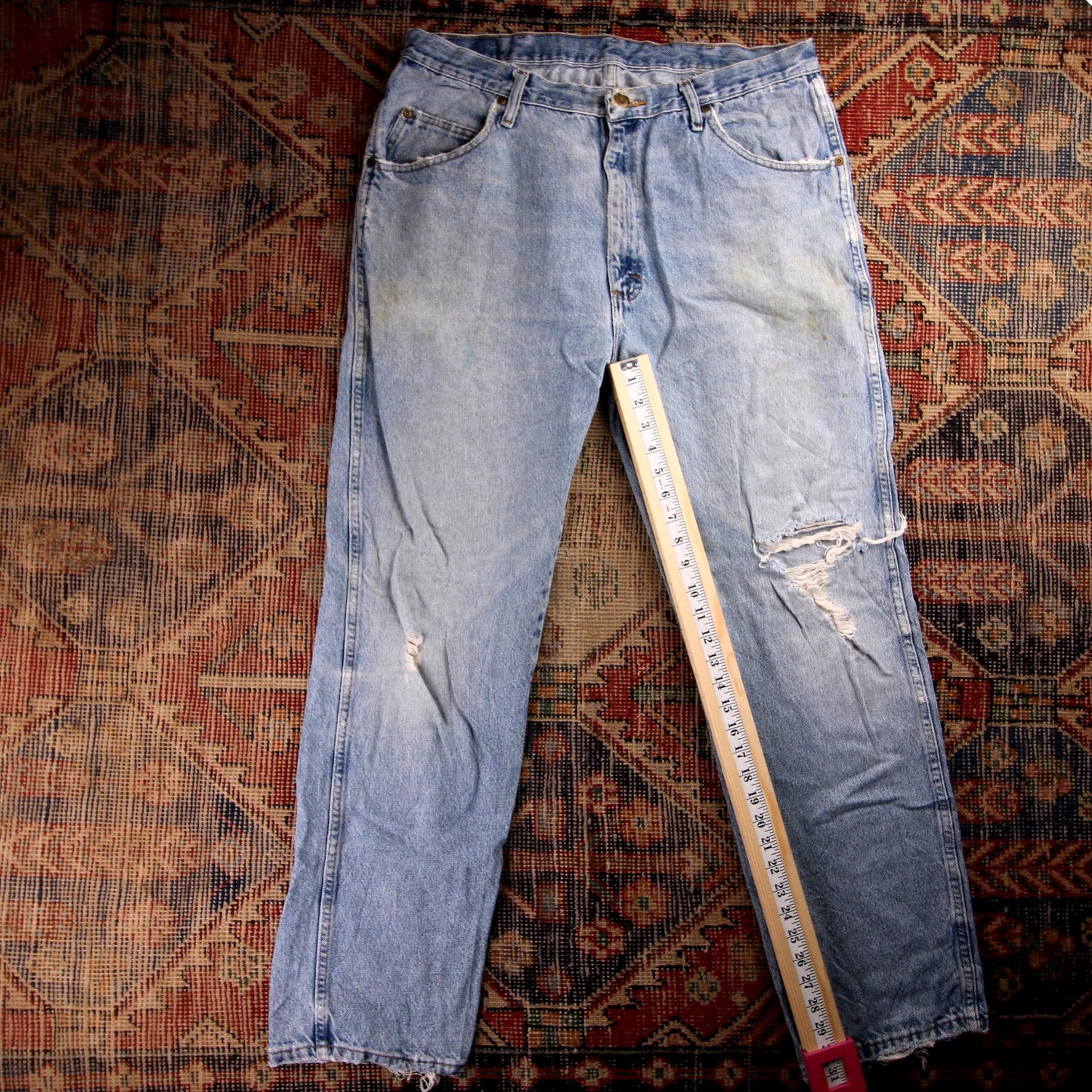 Wrangler W36 L31 Straight Leg Blue Denim Jeans