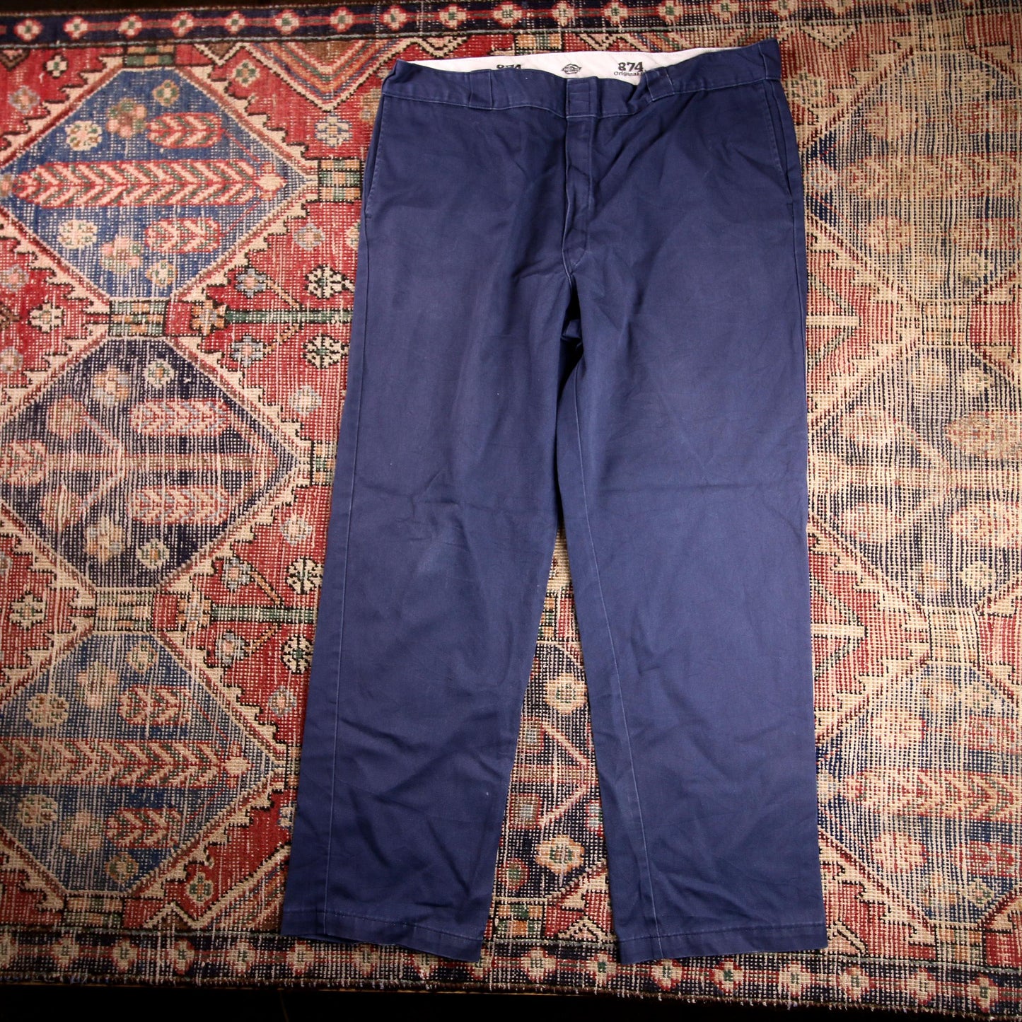 Dickies 874 W38 L30 Straight Leg Blue Cotton Blend Trousers
