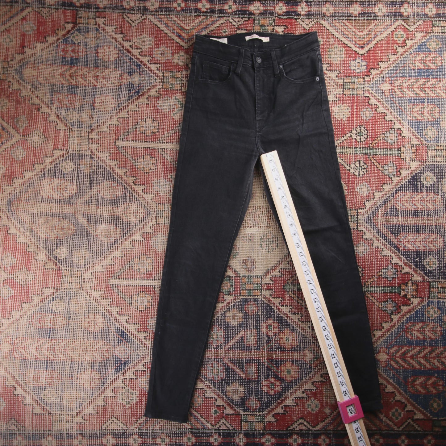 Levi's Black Tab W26 L28 Super Skinny Black Denim Jeans