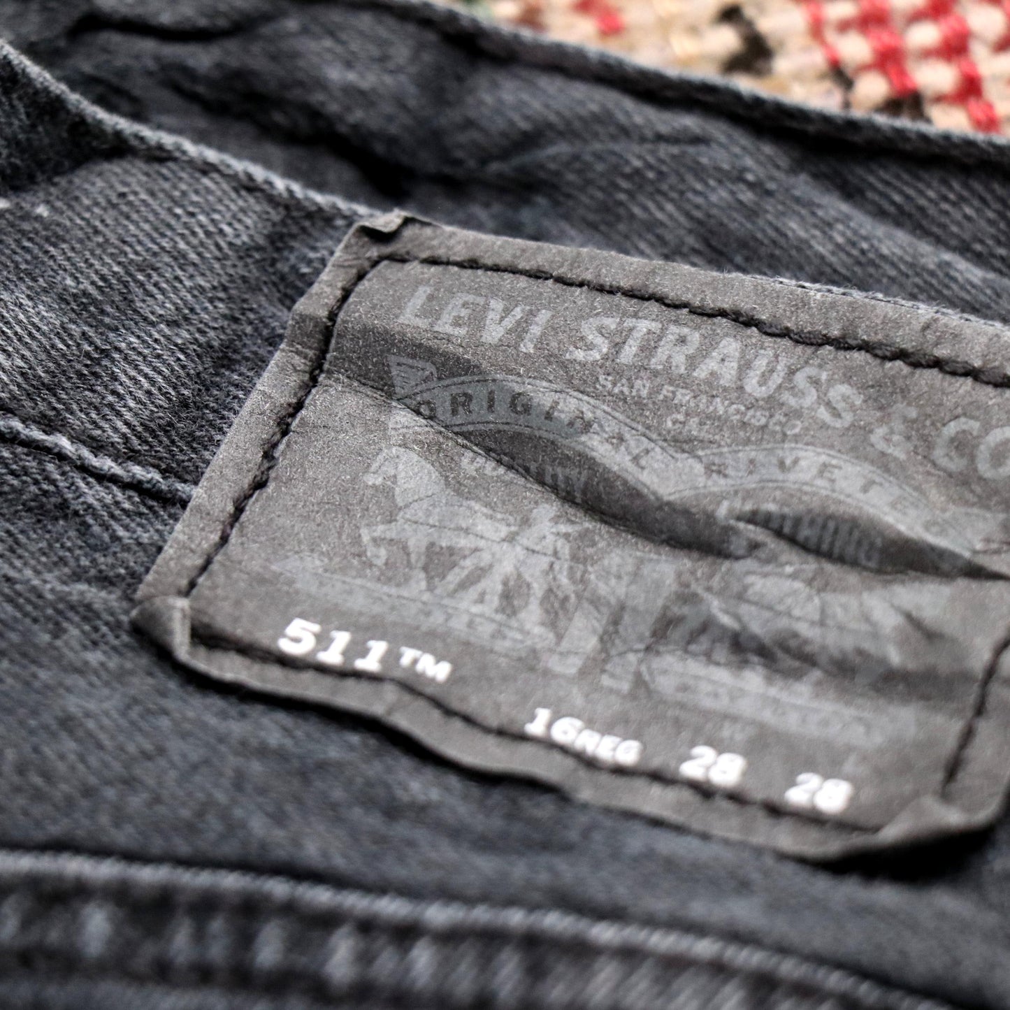 Levi's 511 W28 L28 Slim Fit Black Denim Jeans