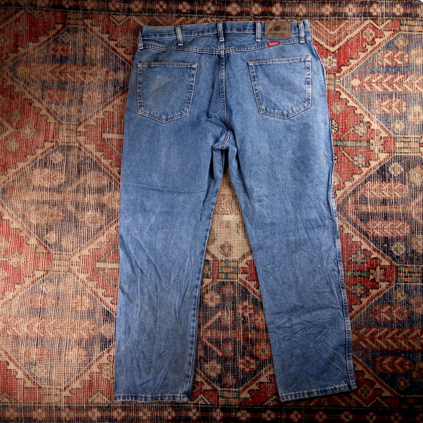 Wrangler W38 L30 Straight Leg Blue Denim Jeans