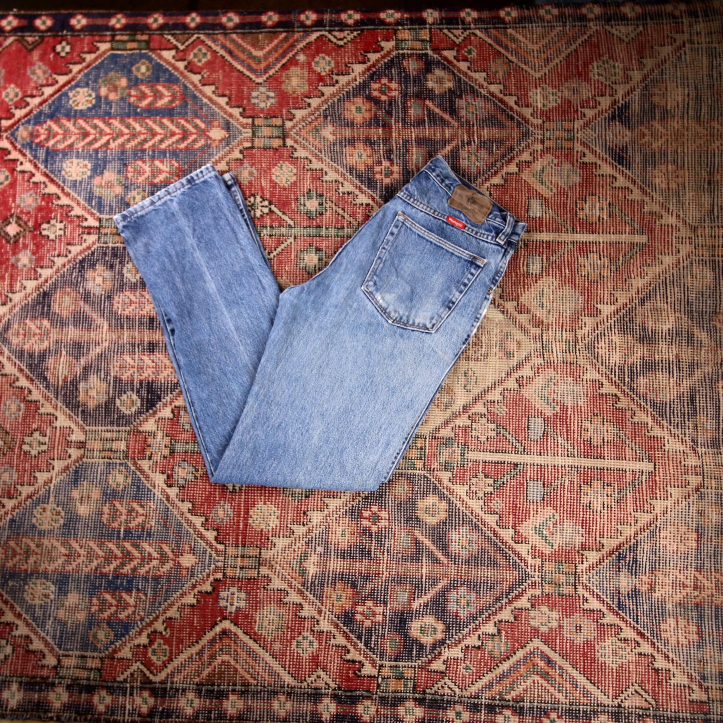 Wrangler W28 L30 Straight Leg Relaxed Fit Blue Denim Jeans