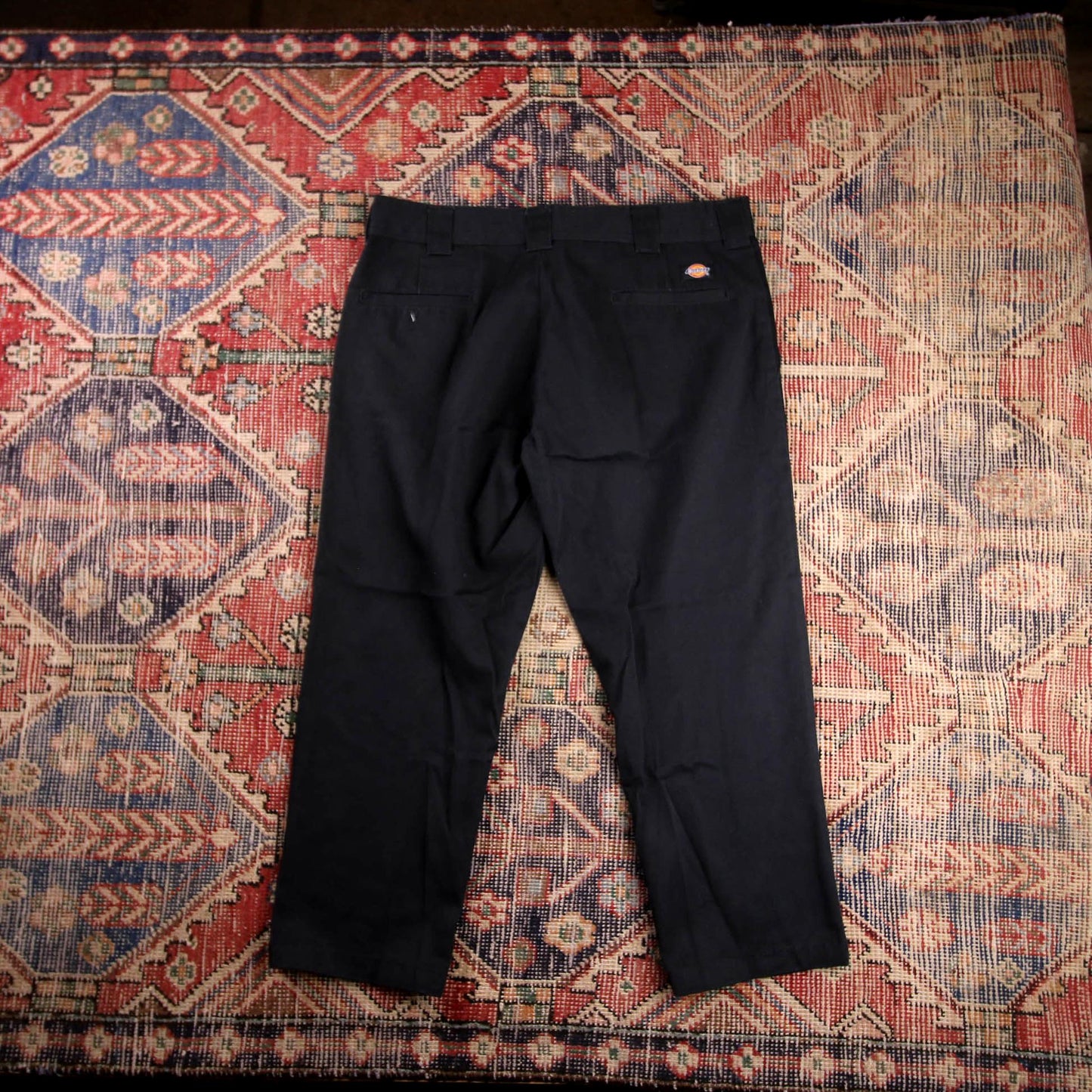 Dickies W34 L24 Straight Leg Slim Fit Black Cotton Blend Trousers